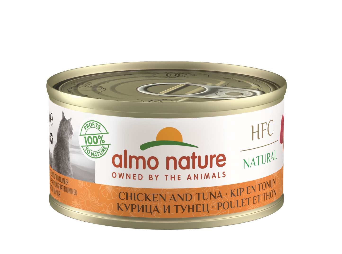 Almo Nature HFC Blik Natural Kip & Tonijn – Nat Kattenvoer – 70 g