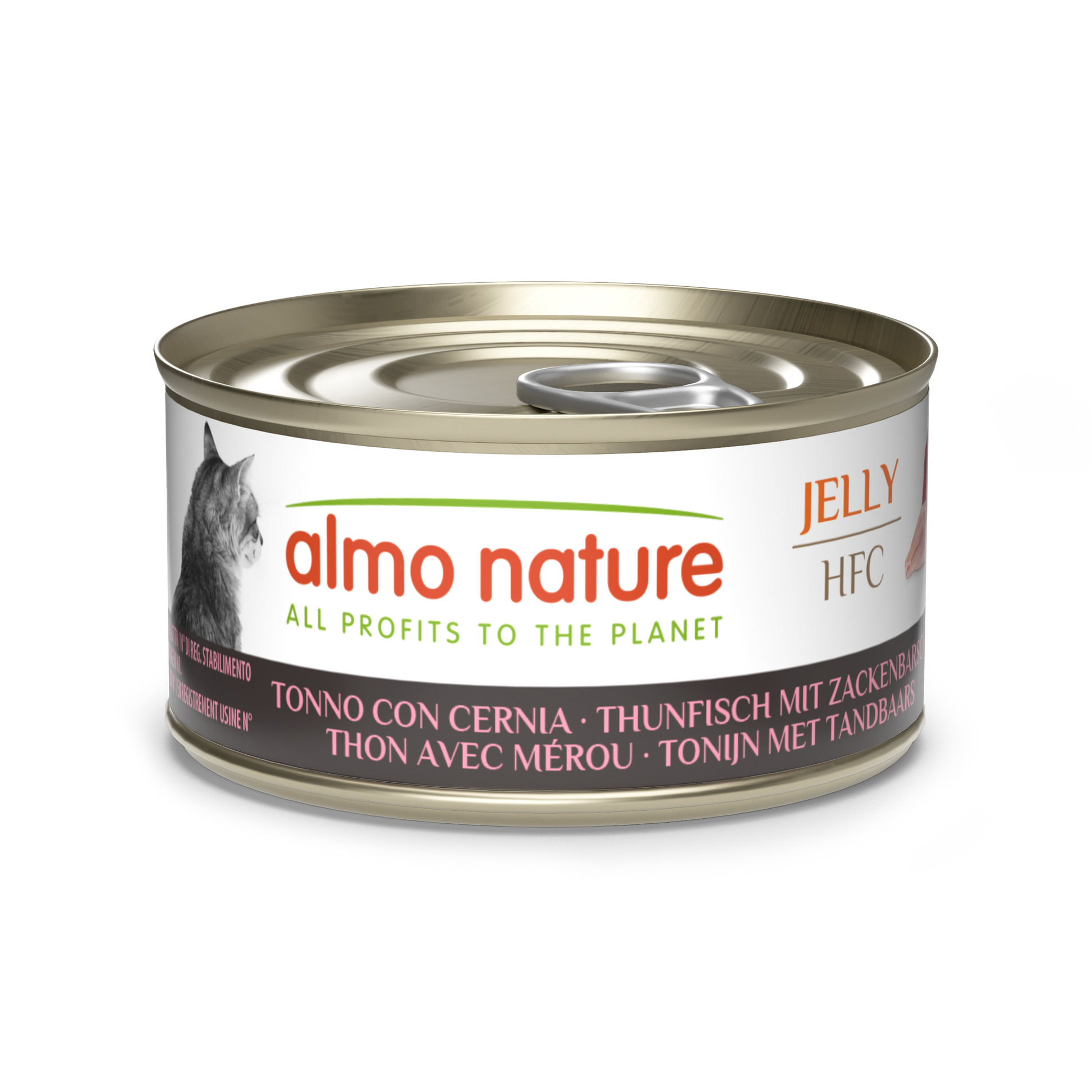 Almo Nature HFC Blik Gelei Tonijn & Tandbaars – Nat Kattenvoer – 70 g