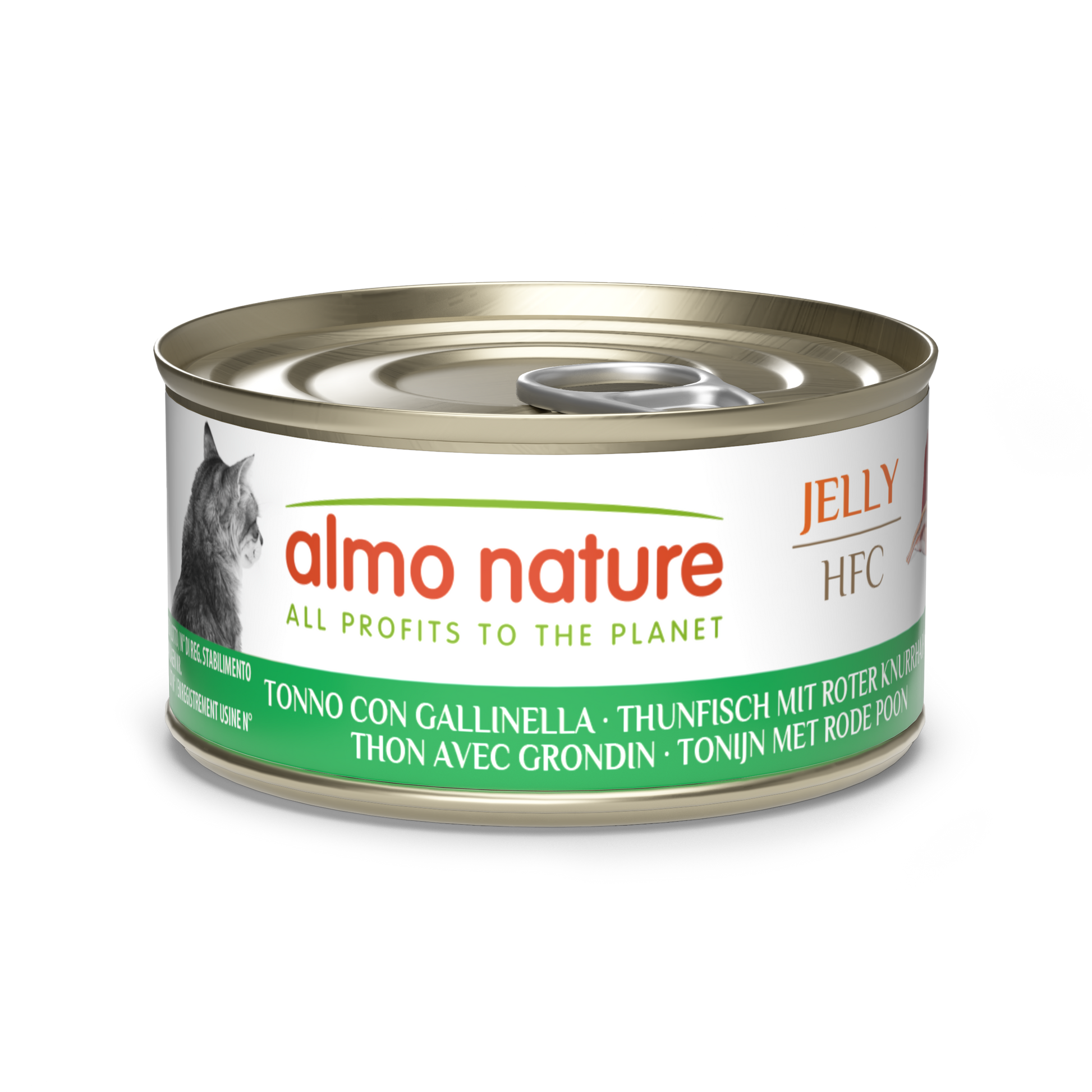 Almo Nature HFC Blik Gelei Tonijn & Rode Poon – Nat Kattenvoer – 70 g