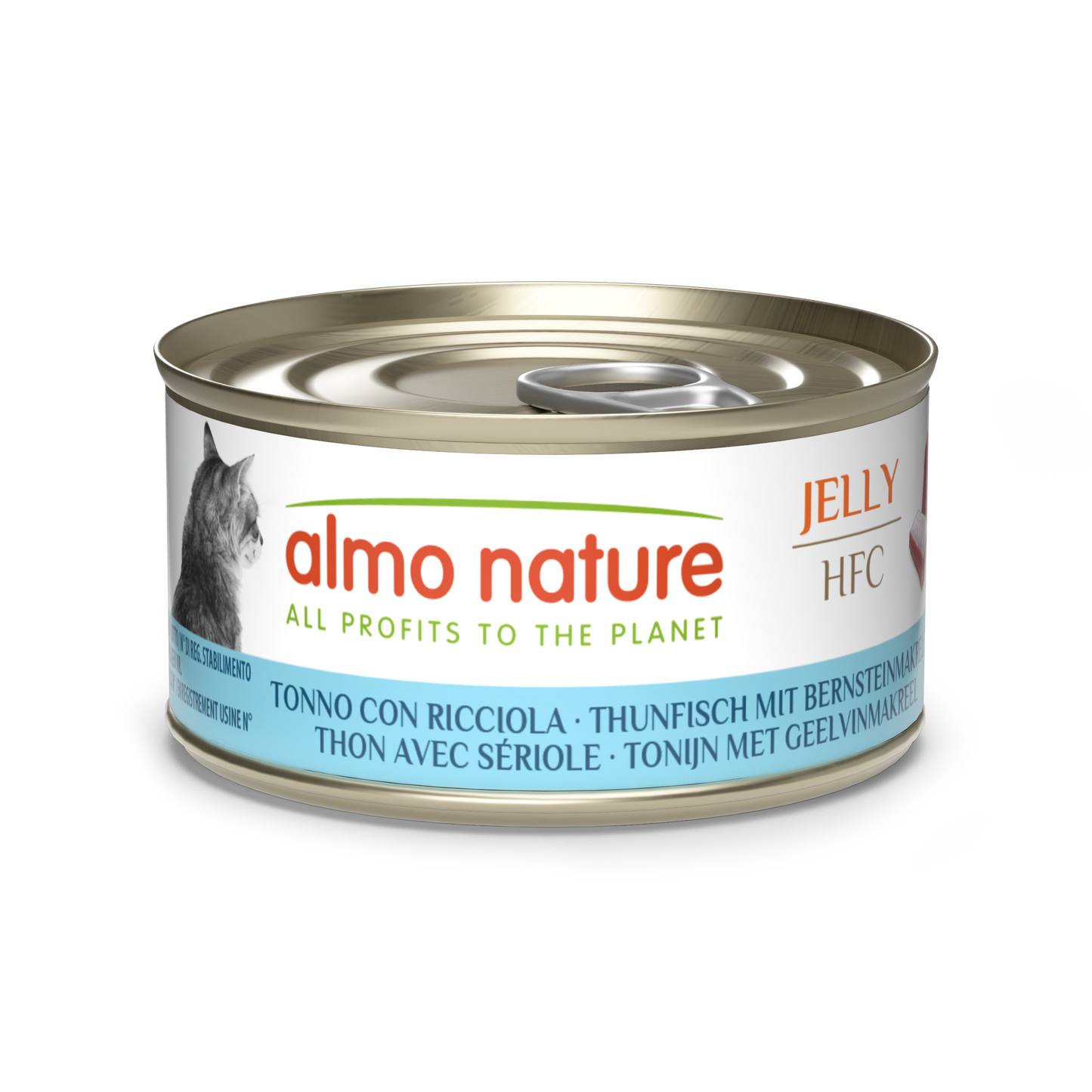 Almo Nature HFC Blik Gelei Tonijn & Geelvinmakreel – Nat Kattenvoer – 70 g