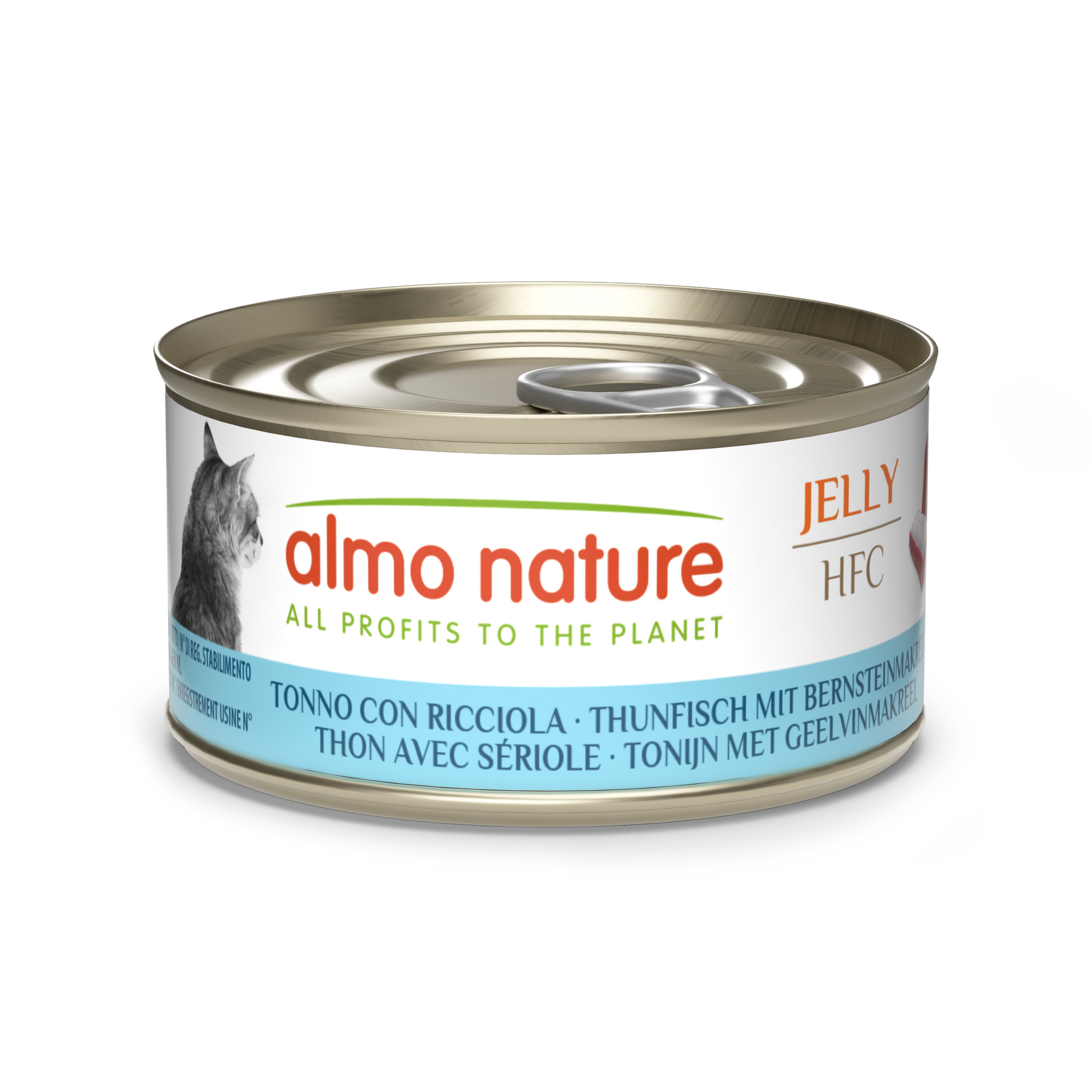 Almo Nature HFC Blik Gelei Tonijn & Geelvinmakreel – Nat Kattenvoer – 70 g