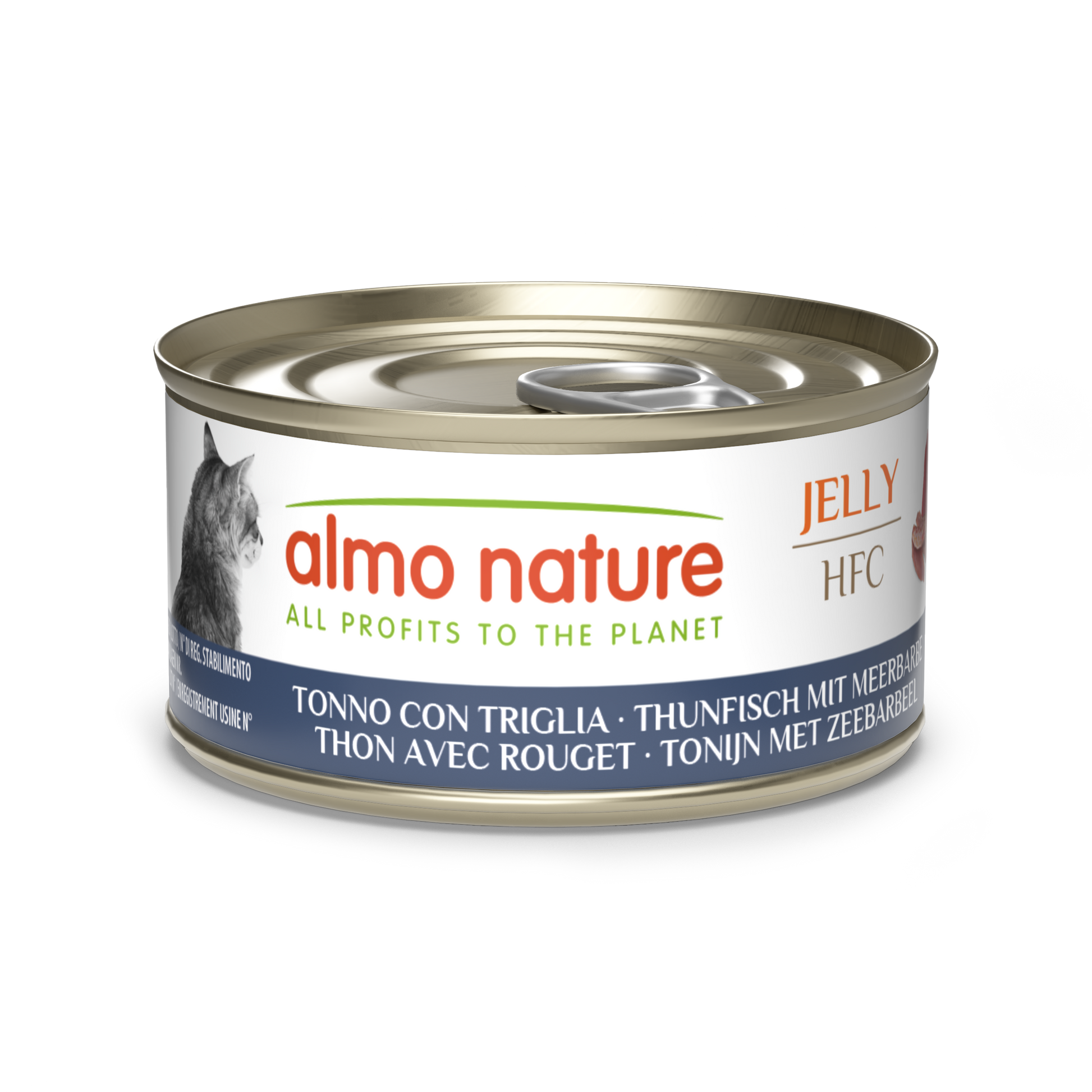 Almo Nature HFC Blik Gelei Tonijn & Zeebarbeel – Nat Kattenvoer – 70 g