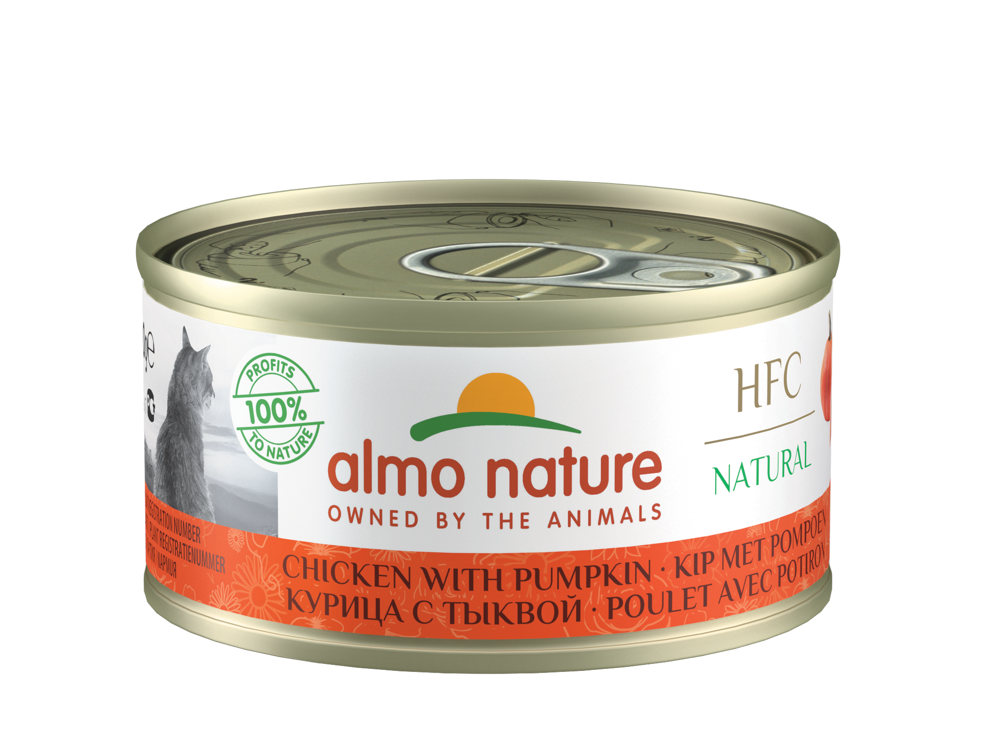 Almo Nature HFC Blik Natural Kip & Pompoen – Nat Kattenvoer – 70 g