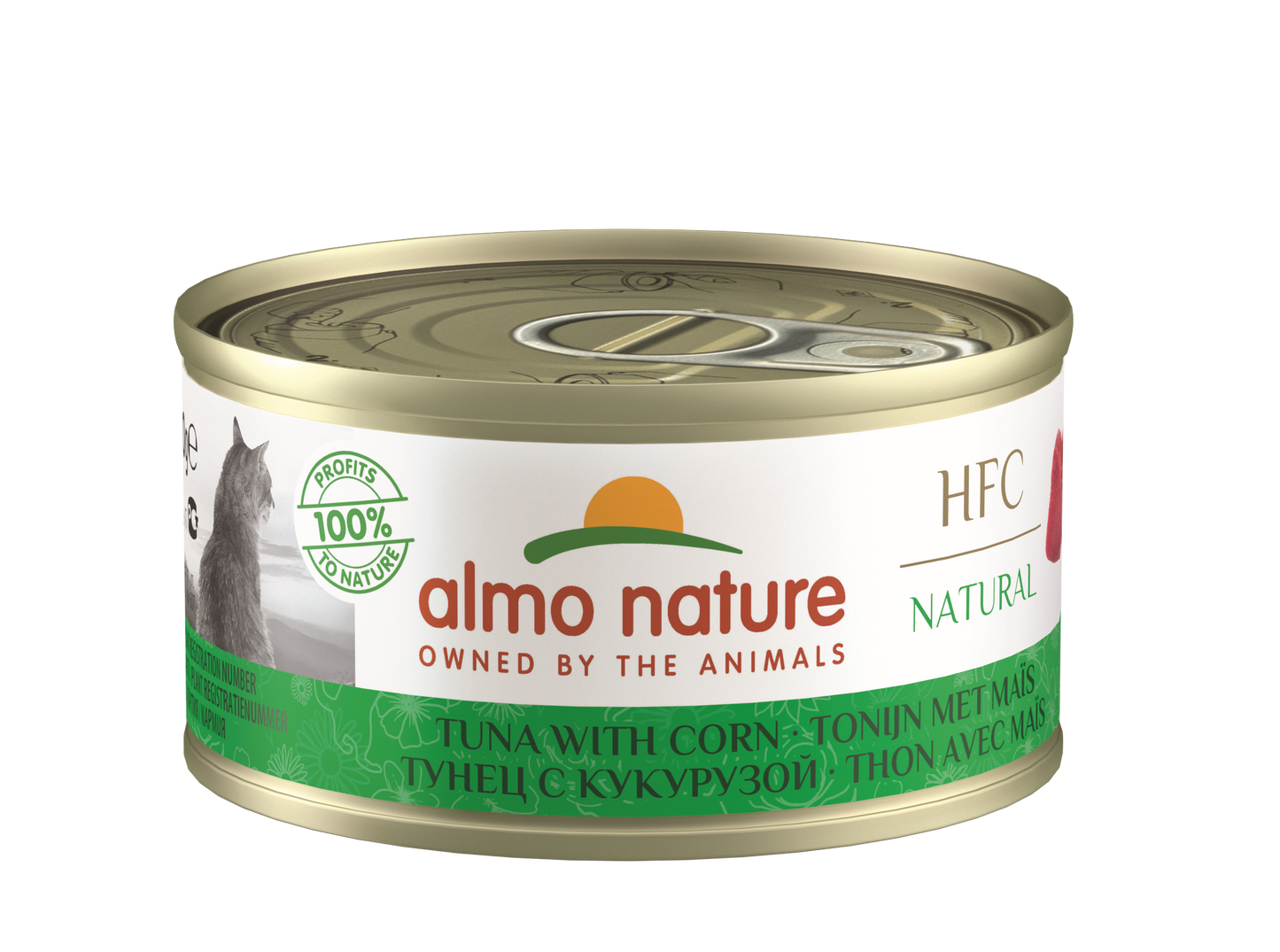 Almo Nature HFC Blik Natural Tonijn & Mais – Nat Kattenvoer – 70 g