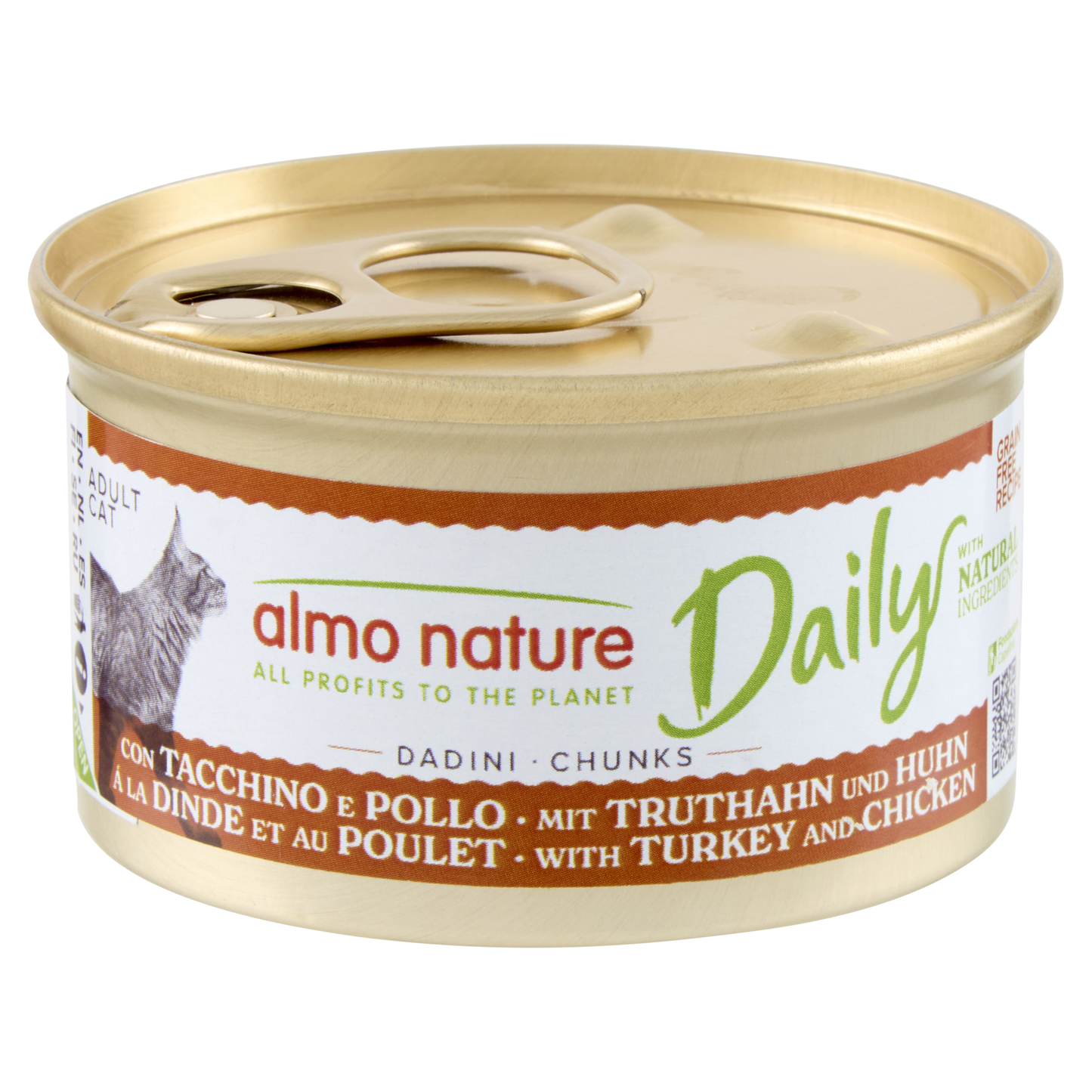 Almo Nature Daily Blik Brokjes Kalkoen & Kip – Nat Kattenvoer – 85 g