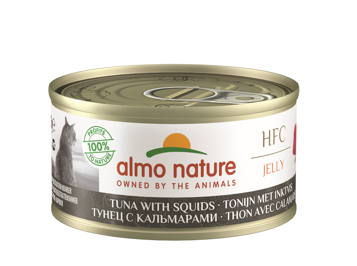 Almo Nature HFC Blik Gelei Tonijn & Inktvis – Nat Kattenvoer – 70 g