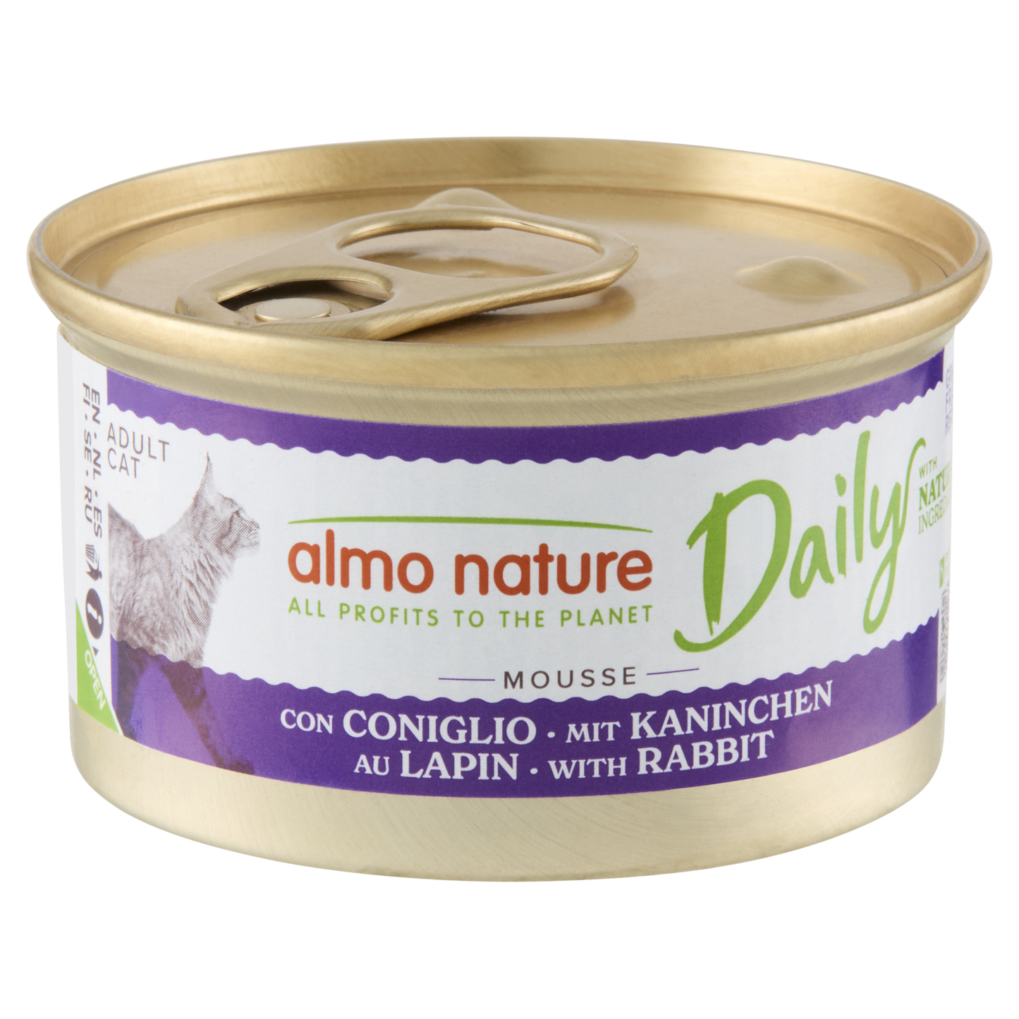 Almo Nature Daily Blik Mousse Konijn – Nat Kattenvoer – 85 g