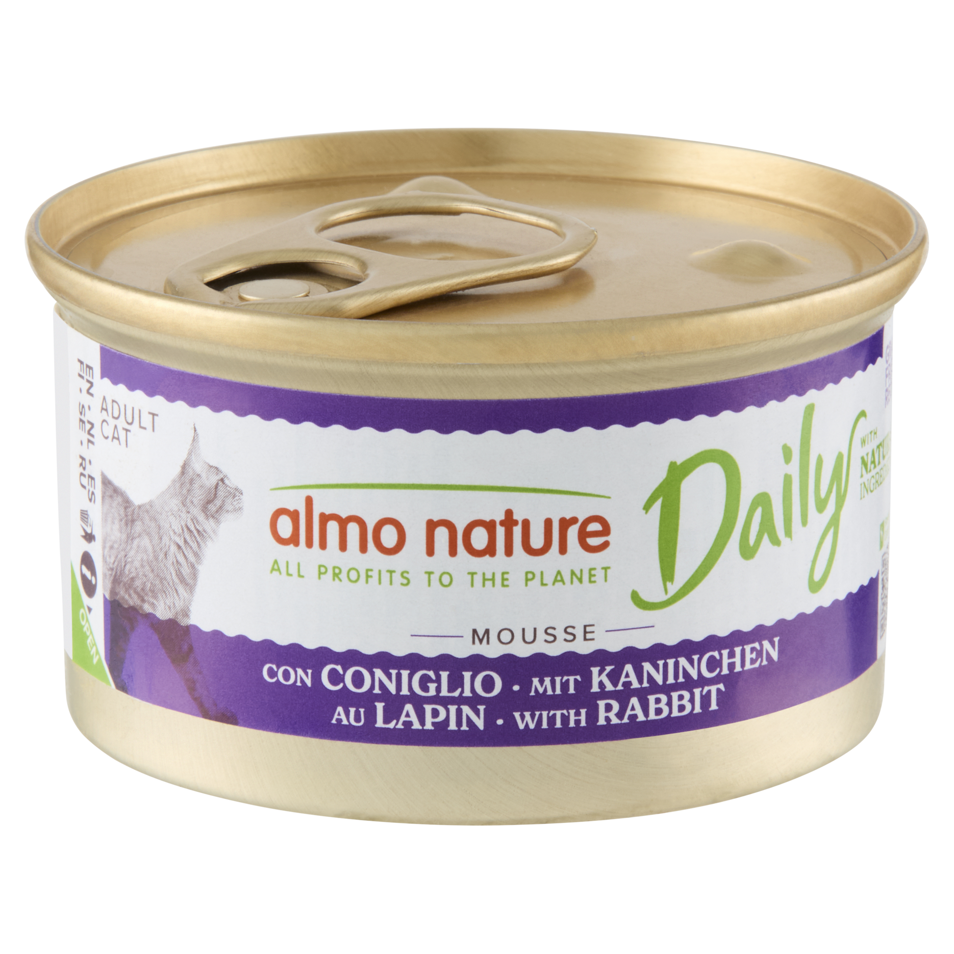 Almo Nature Daily Blik Mousse Konijn – Nat Kattenvoer – 85 g