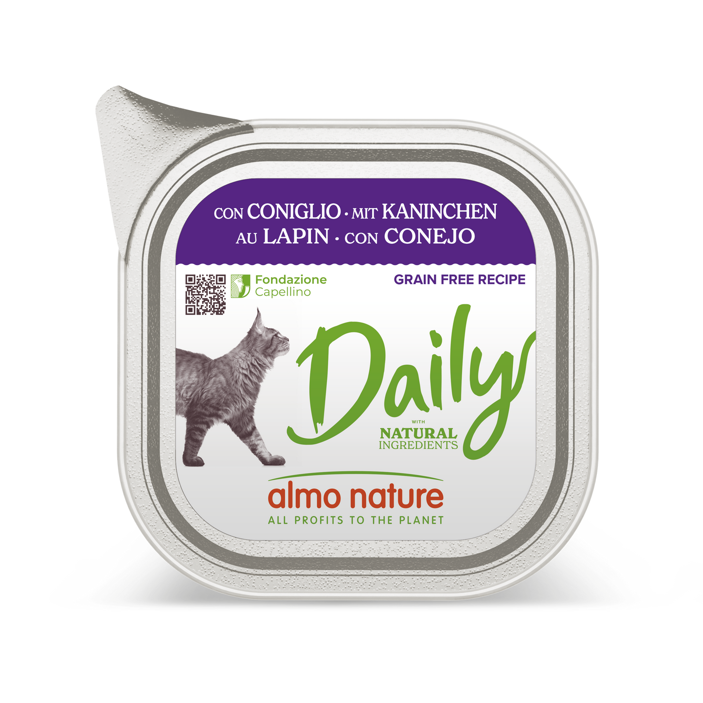 Almo Nature Daily Kuipje Konijn – Nat Kattenvoer – 100 g
