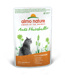 Almo Nature Holistic Maaltijdzakje Anti-haarbal Kip – Nat Kattenvoer – 70 g