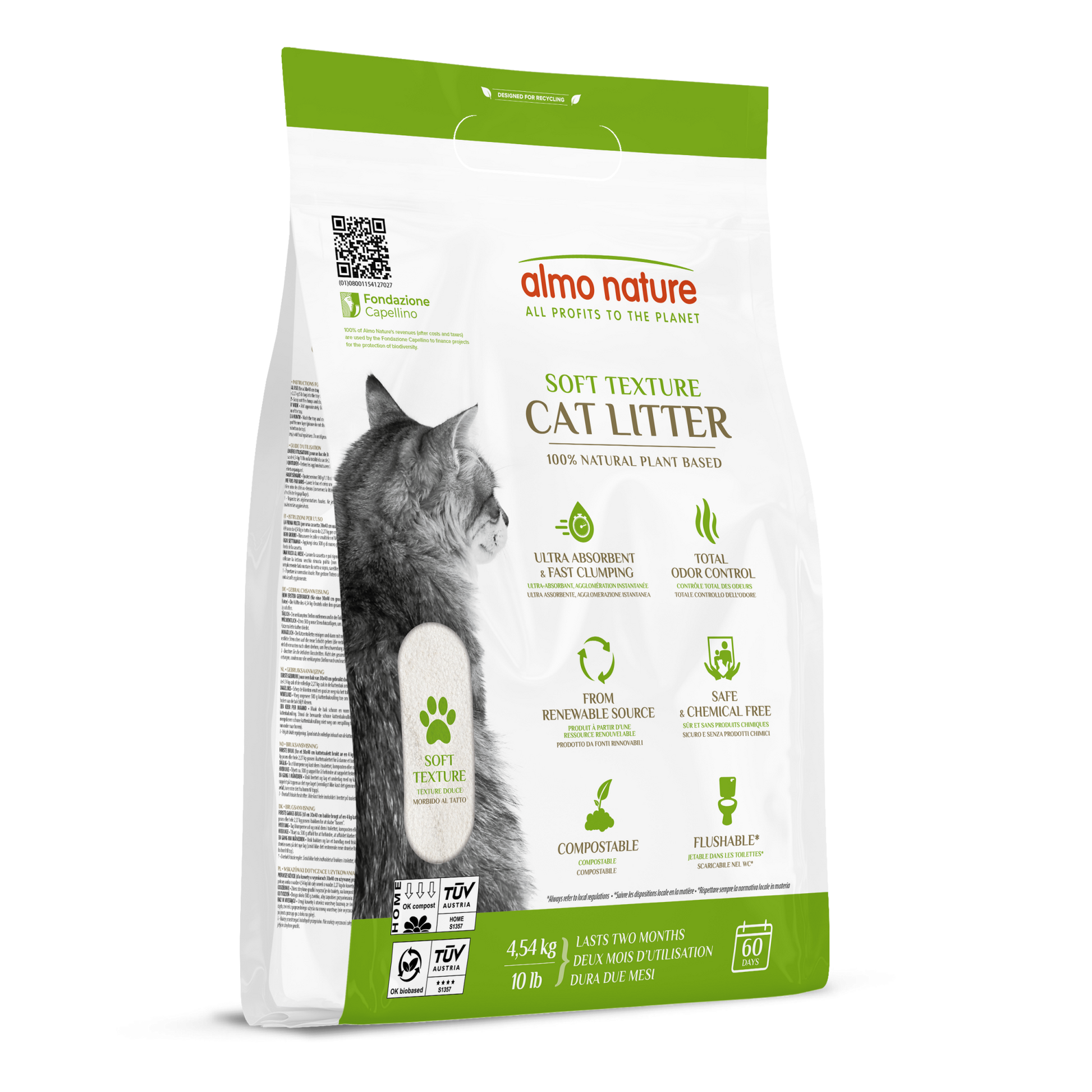 Almo Nature Soft Texture 4,54kg – plantaardige klontvormende kattenbakvulling
