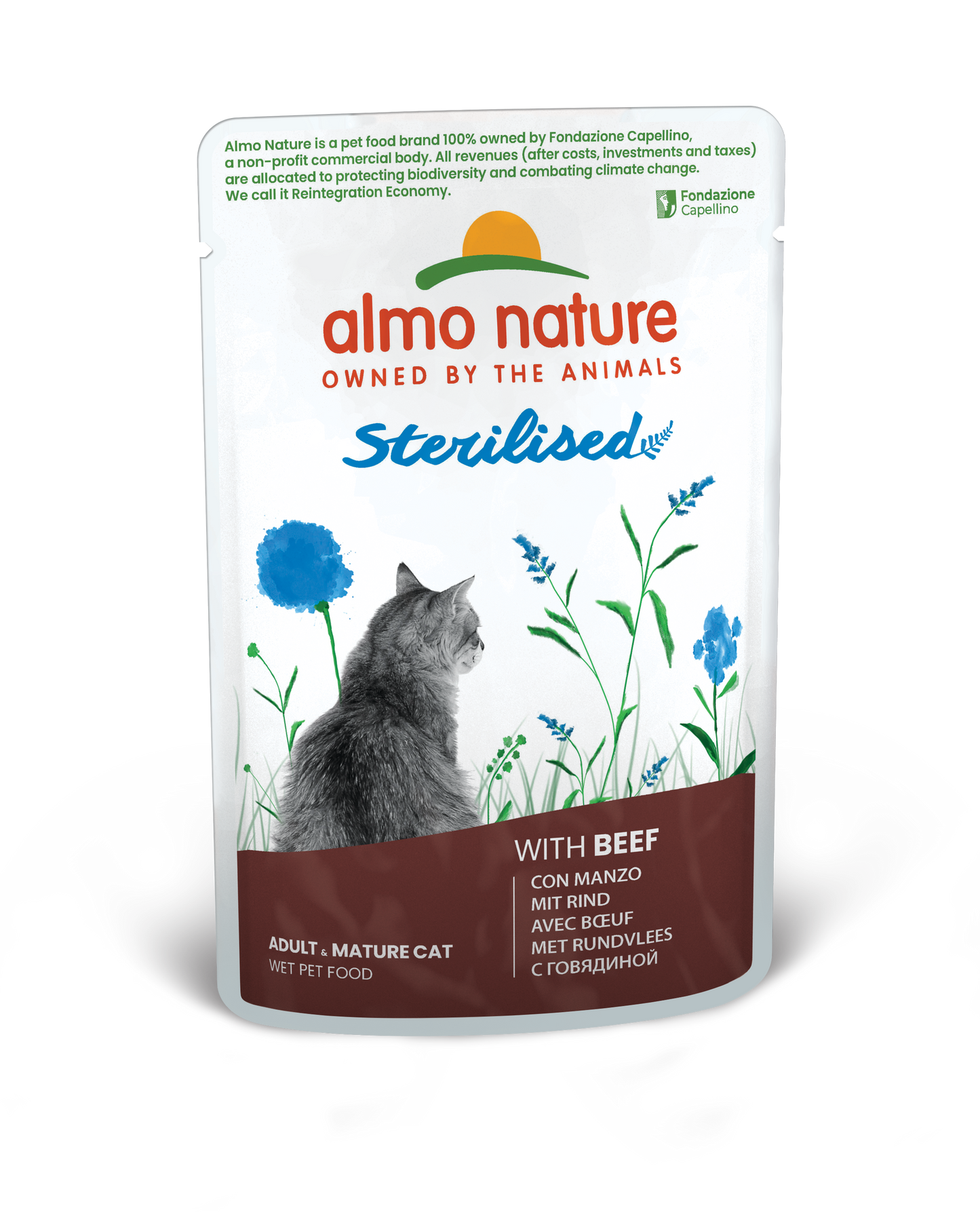 Almo Nature Holistic Maaltijdzakje Gesteriliseerd Rund – Nat Kattenvoer – 70 g