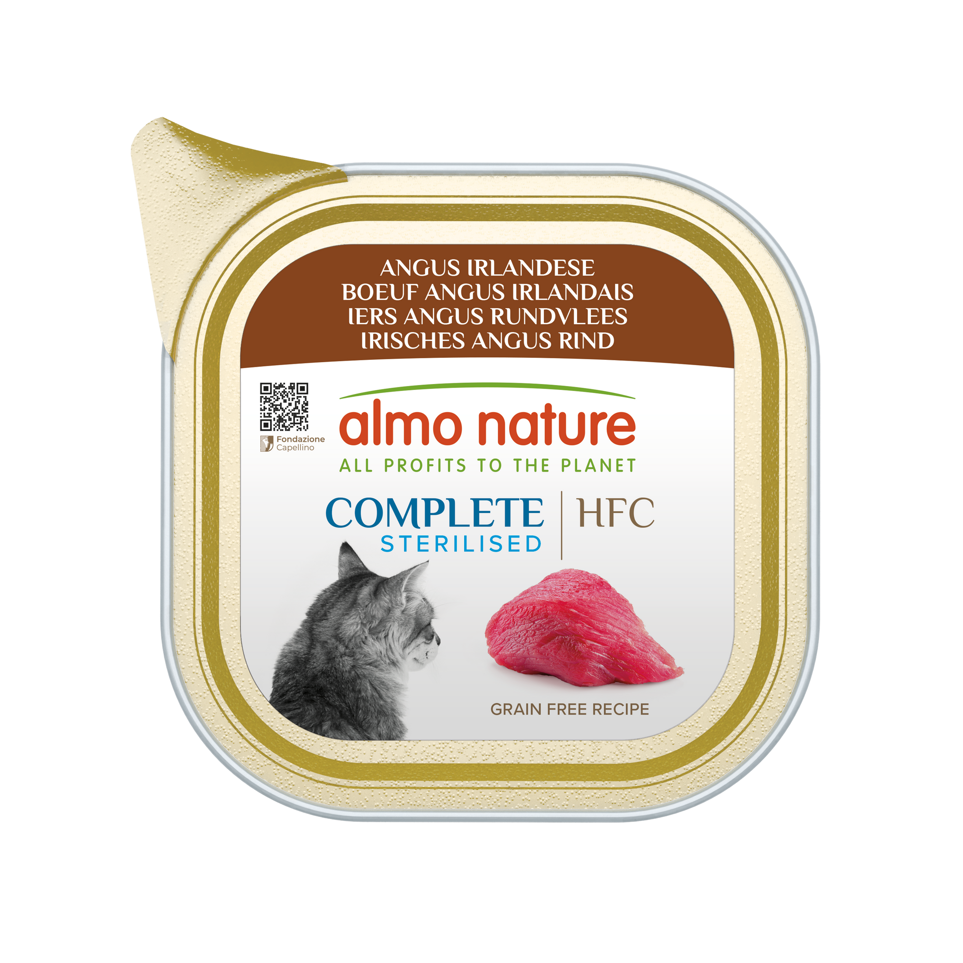 Almo Nature HFC Kuipje Compleet Gesteriliseerd Angus Rund – Nat Kattenvoer – 85 g