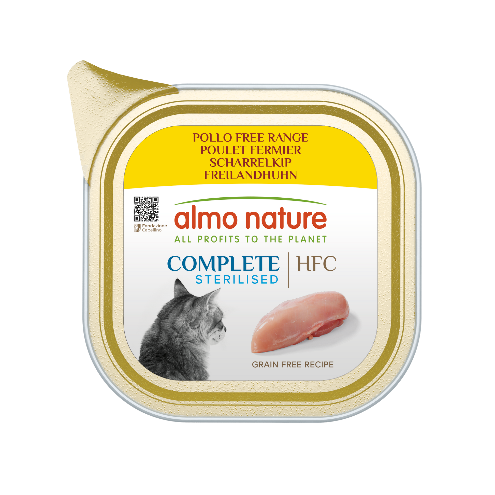 Almo Nature HFC Kuipje Compleet Gesteriliseerd Vrije Uitloop Kip – Nat Kattenvoer – 85 g