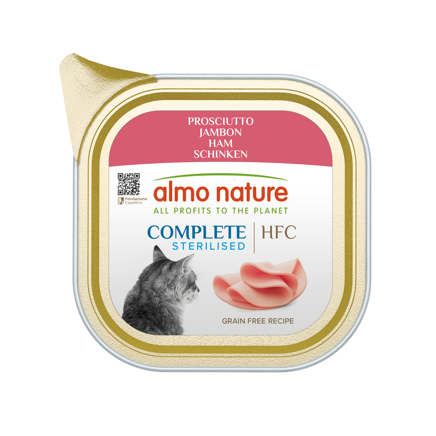 Almo Nature HFC Kuipje Compleet Gesteriliseerd Ham – Nat Kattenvoer – 85 g