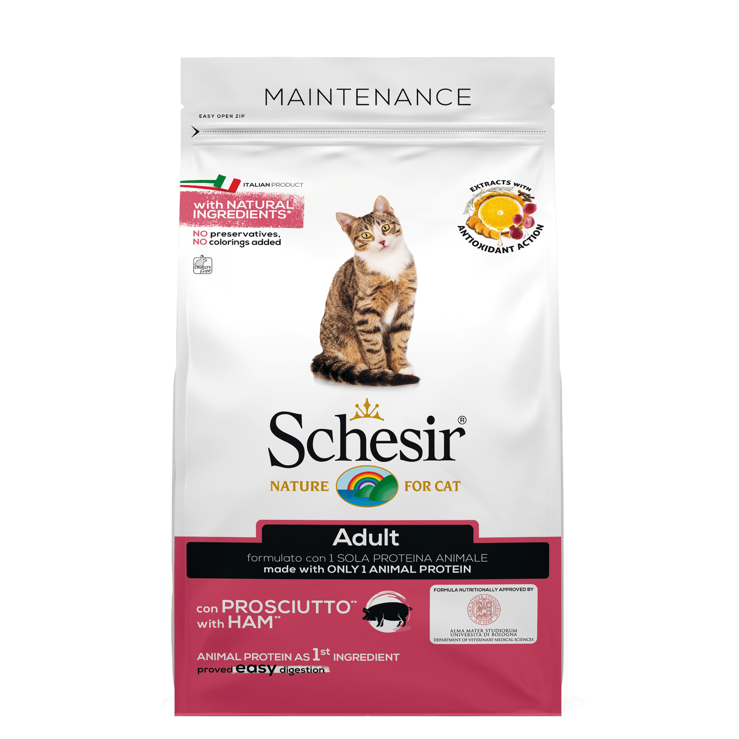 Schesir Ham voor Volwassen Katten – Droog Kattenvoer – 1,5 kg