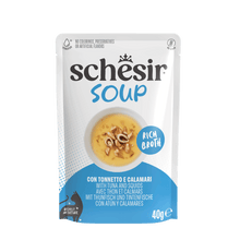 Schesir Soup tonijn en inktvis – aanvullende kattenvoeding 40g