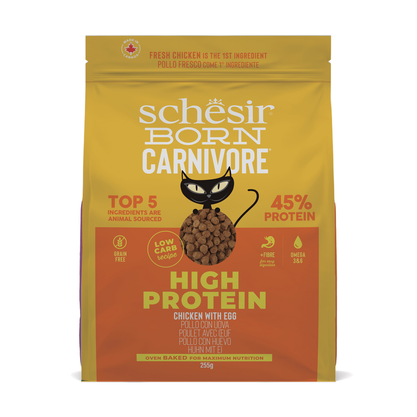Schesir Born Carnivore Kip & Ei – Droog Kattenvoer – 255 g
