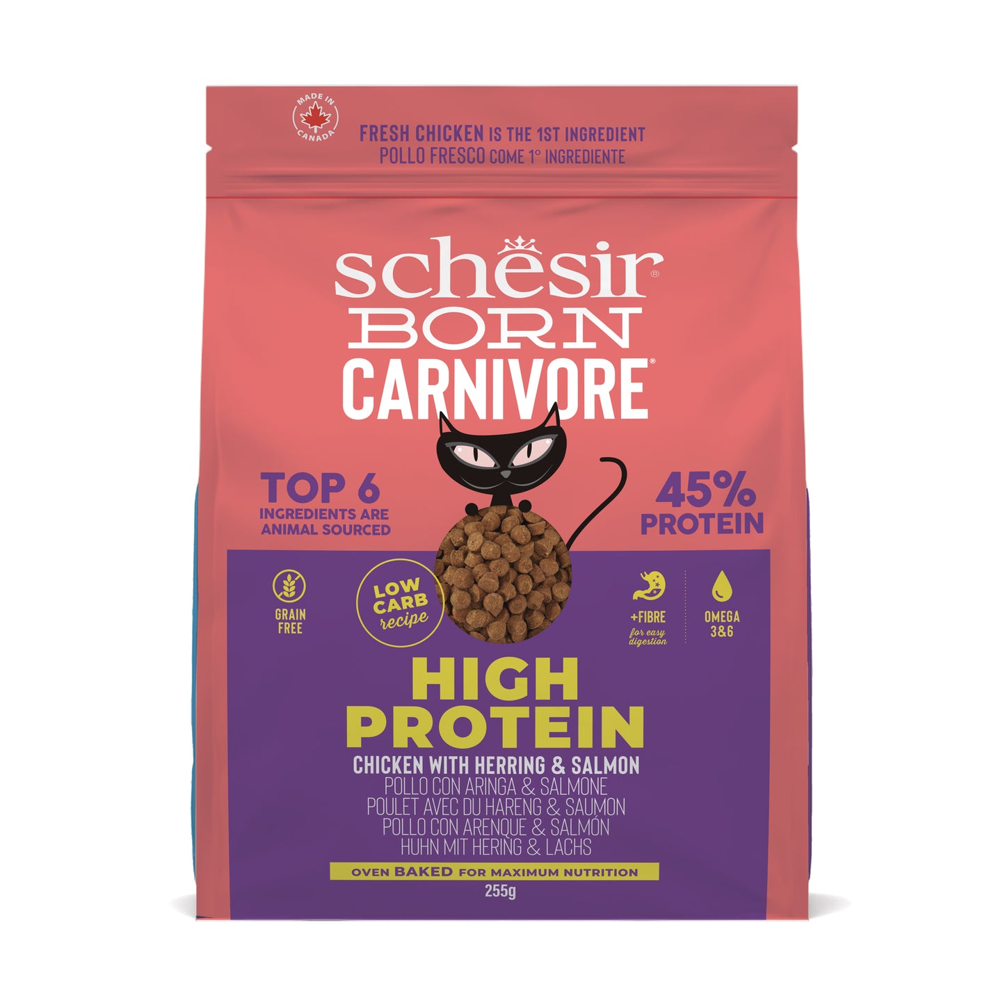 Schesir Born Carnivore Kip & Haring – Droog Kattenvoer – 255 g