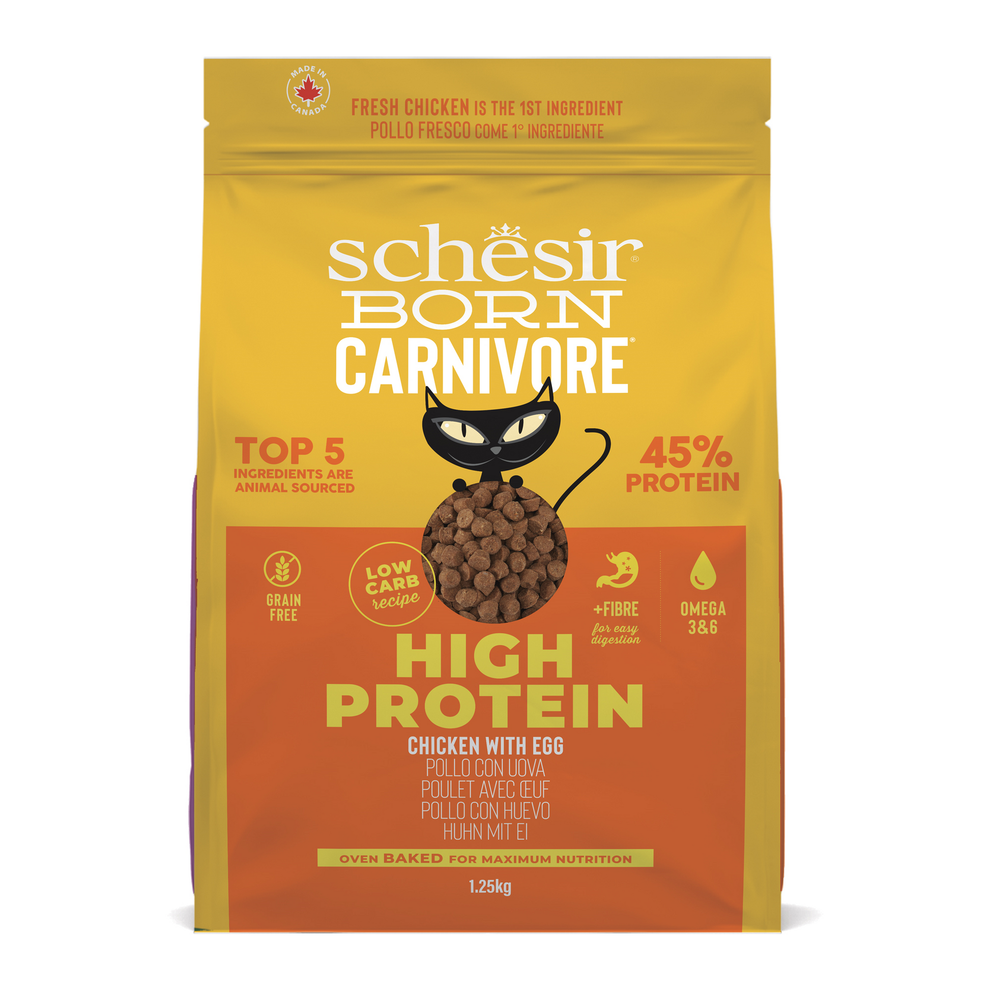 Schesir Born Carnivore Kip & Ei – Droog Kattenvoer – 1,25 kg