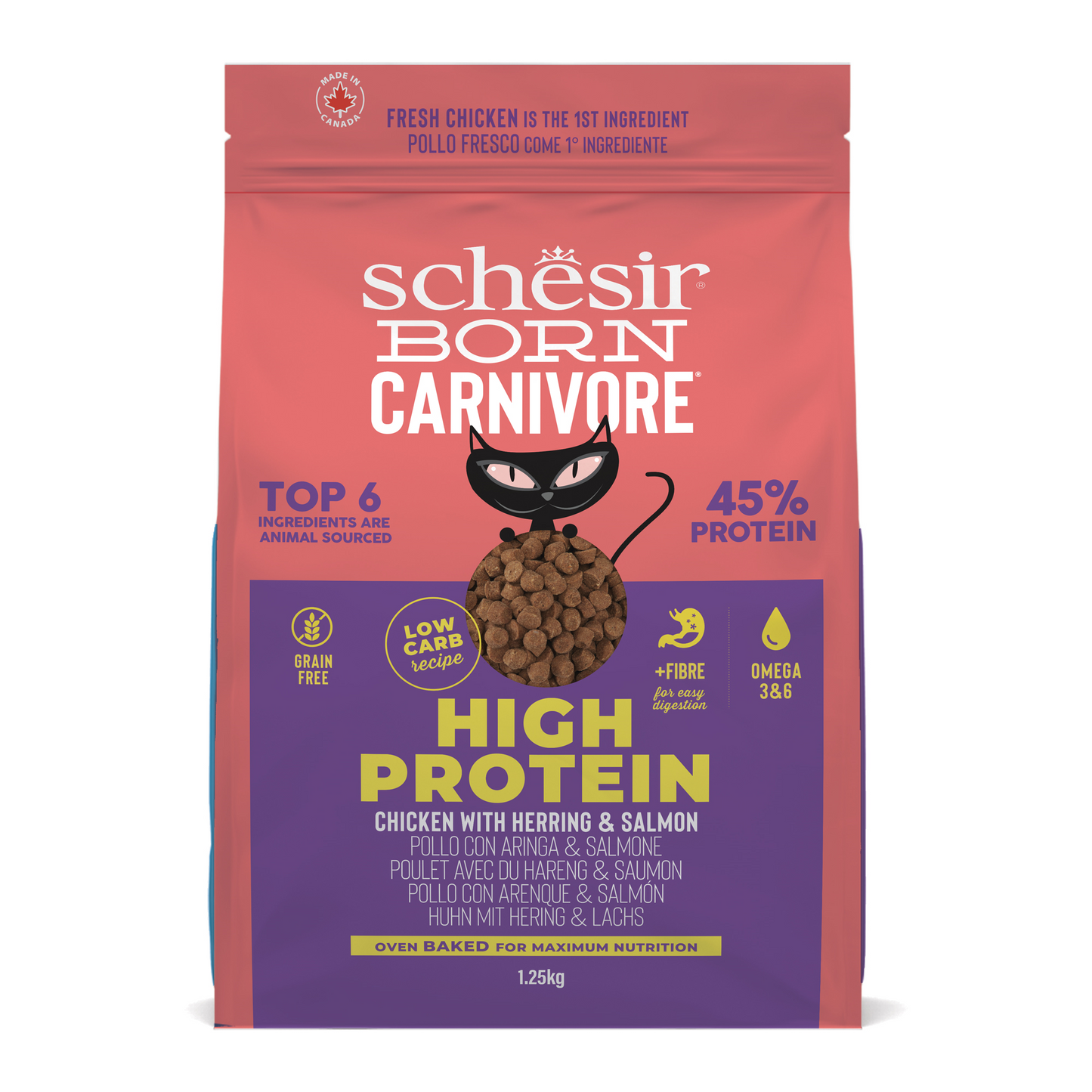Schesir Born Carnivore Kip & Haring – Droog Kattenvoer – 1,25 kg