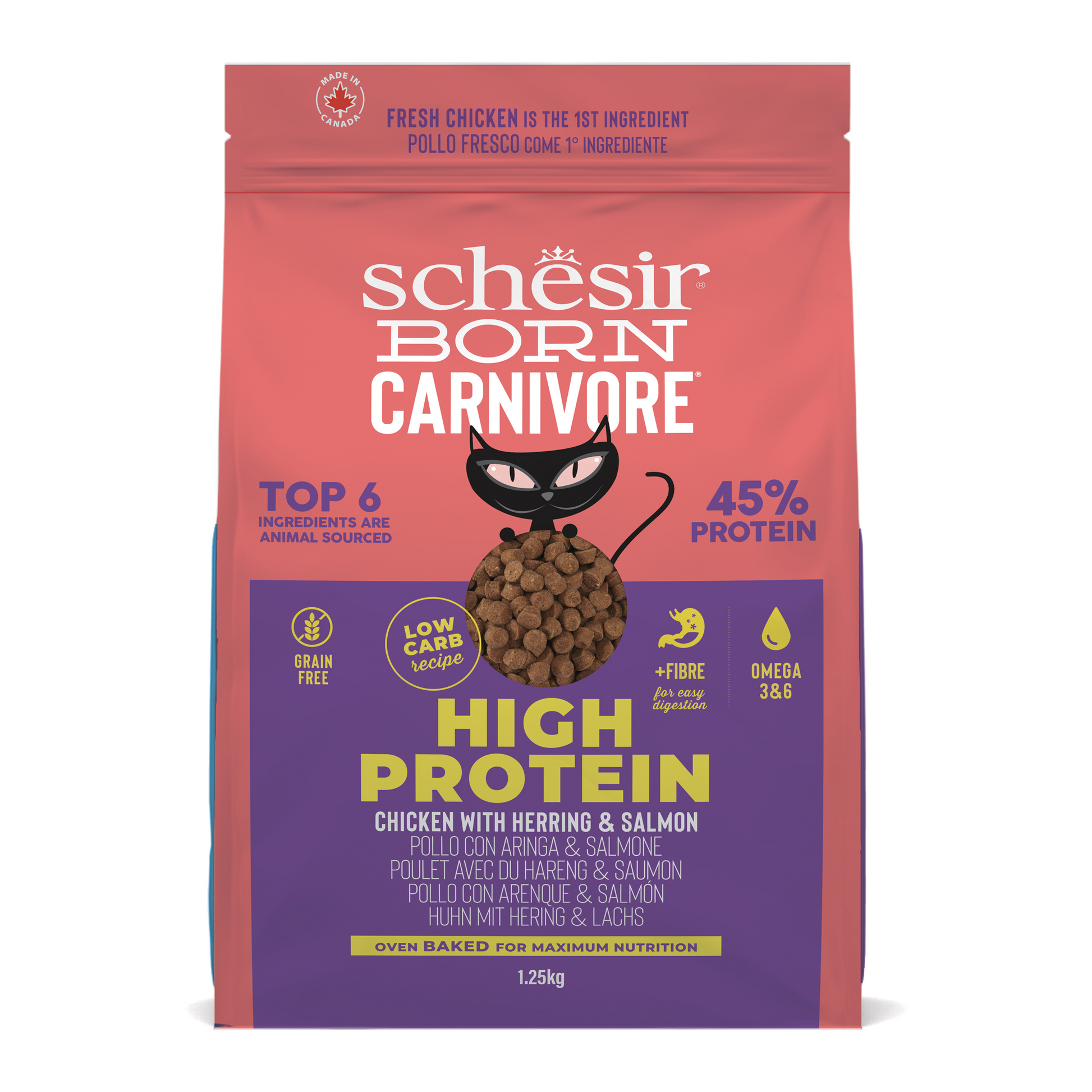 Schesir Born Carnivore Kip & Haring – Droog Kattenvoer – 1,25 kg