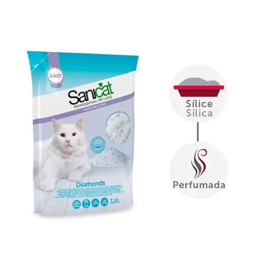 Sanicat Diamonds silicagel kattenbakvulling – 5 L