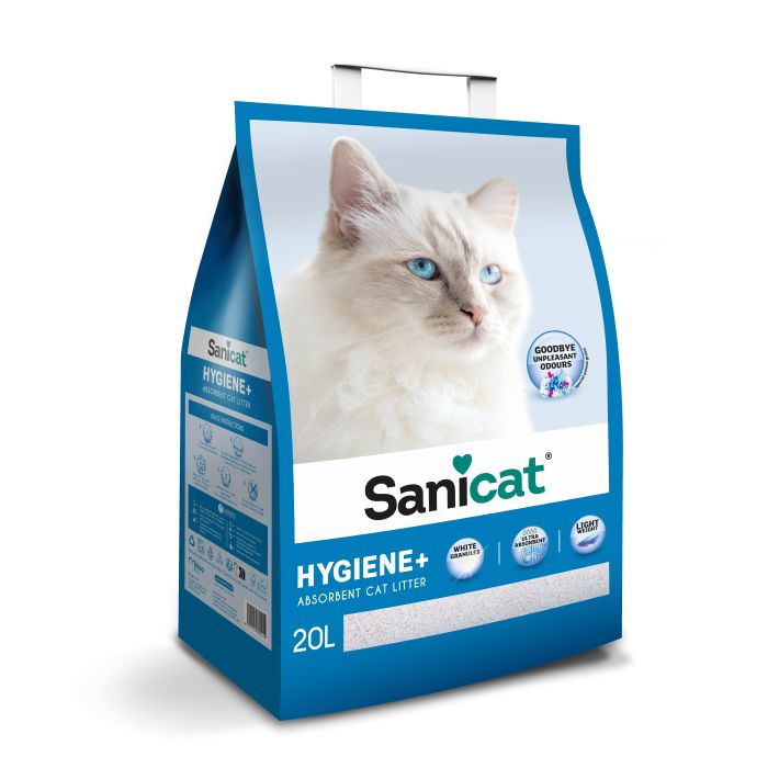 Sanicat Hygiene+ White kattenbakvulling – 20 L