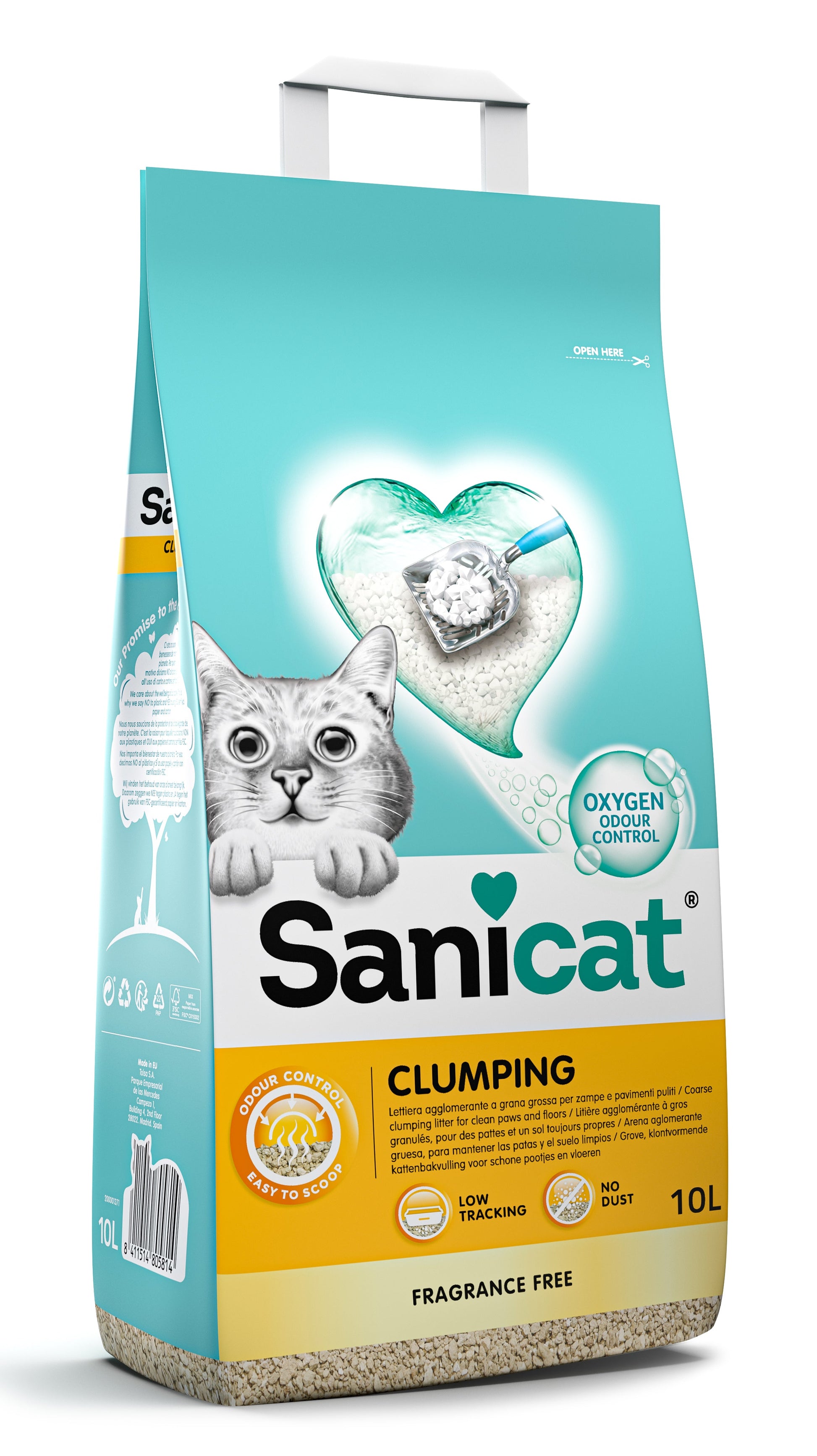 Sanicat Clumping Fragrance Free – 10 L
