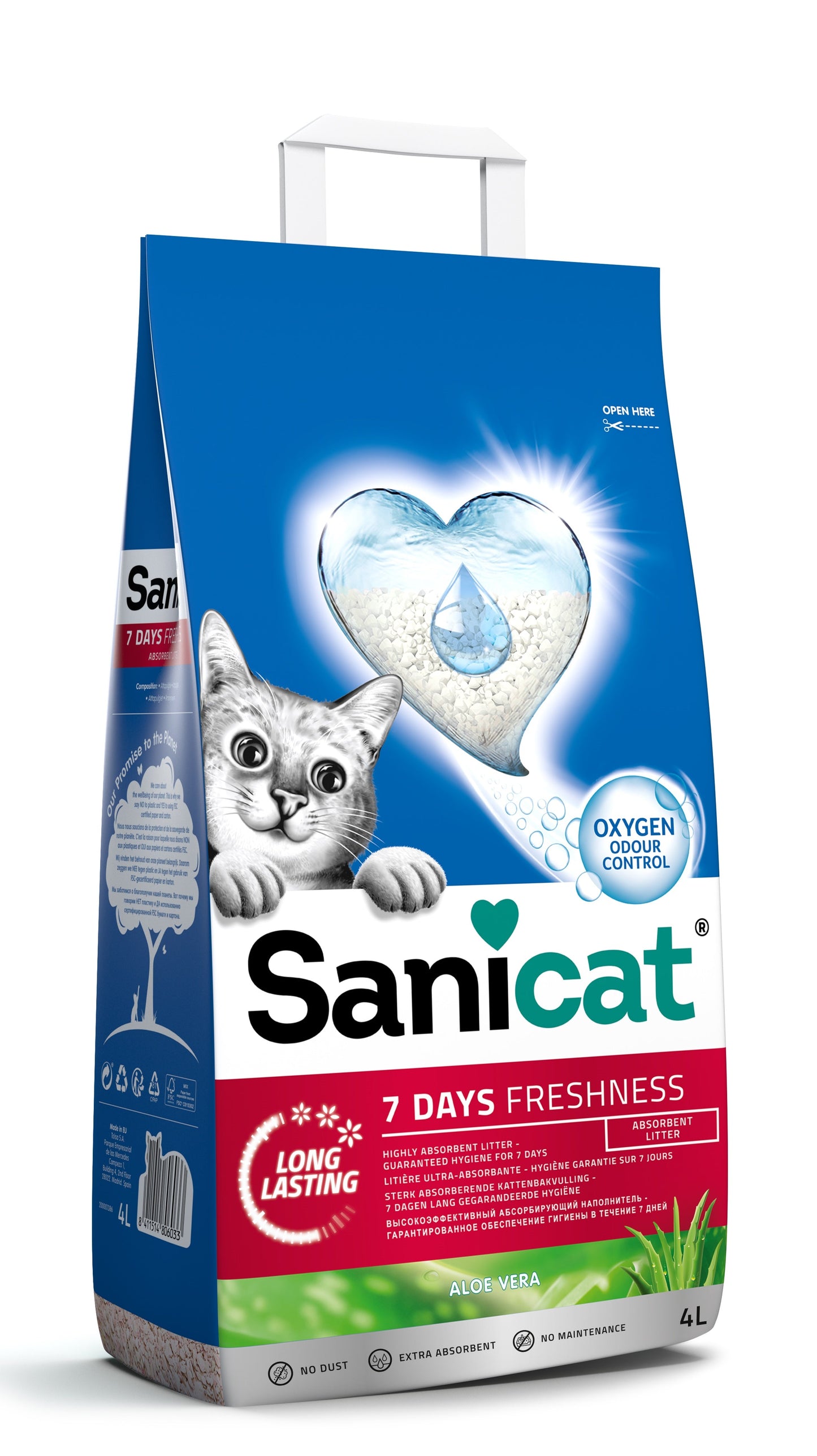 Sanicat 7 Days Aloë Vera kattenbakvulling – 4 L
