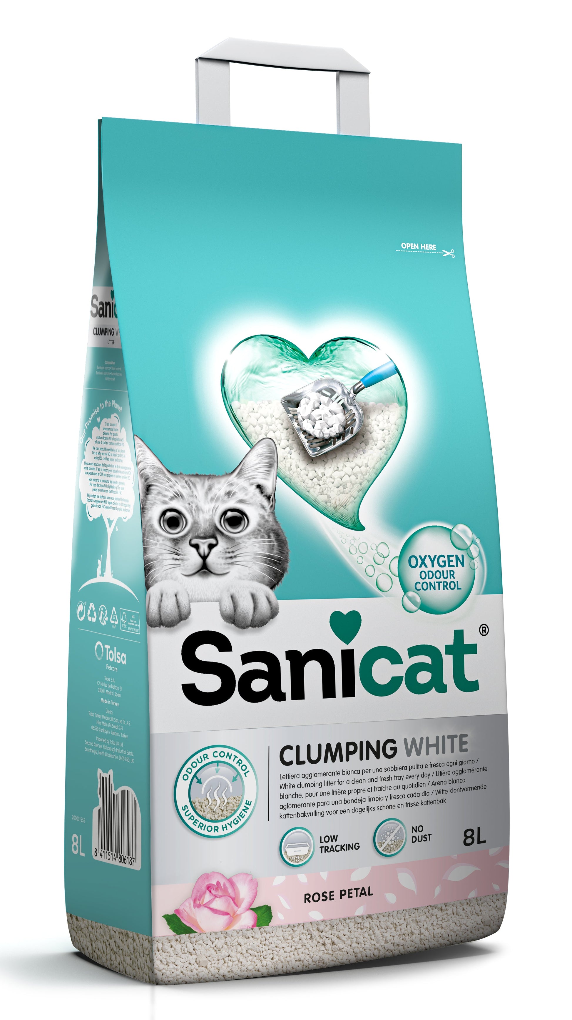 Sanicat Clumping White Rose Petal – 8 L