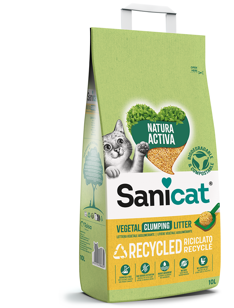 Sanicat Natura Activa Recycled kattenbakvulling – 10 L