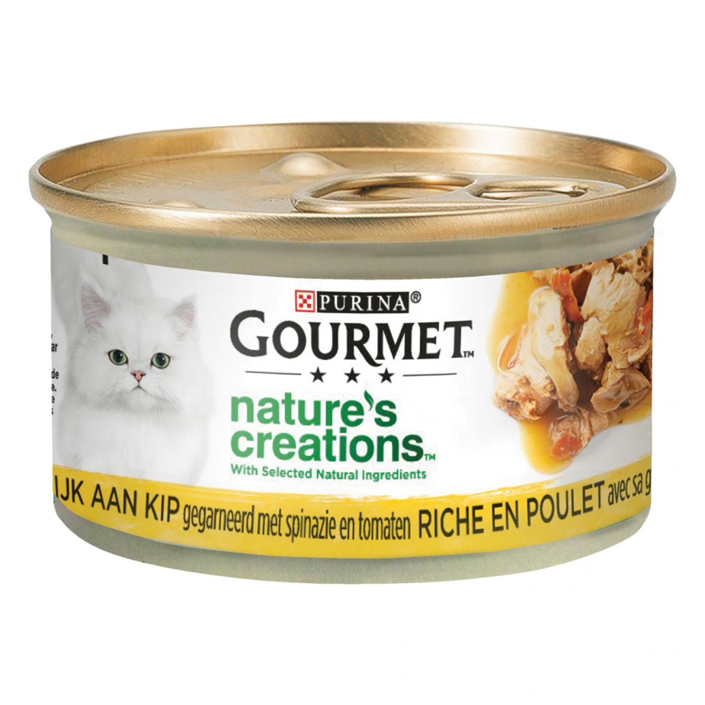 Gourmet Nature’s Creations Mini Filets Kip 85gr natvoer voor katten met malse kipstukjes