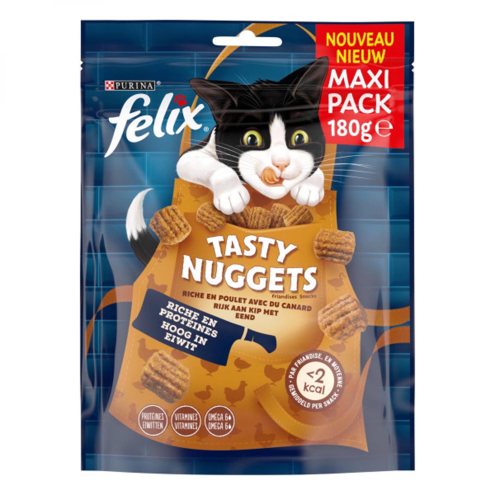 Felix Tasty Nuggets kip en eend 180gr kattensnack