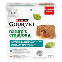 Gourmet Nature’s Creations Mousse met Saus Multipack 8x85gr natvoer voor katten met vlees en vis