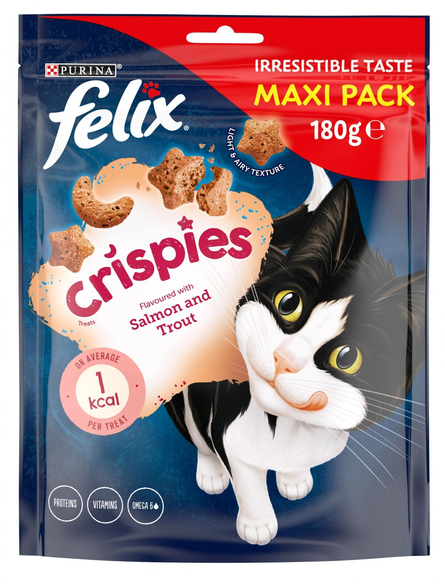 Felix Crispies zalm en forel 180 g kattensnack