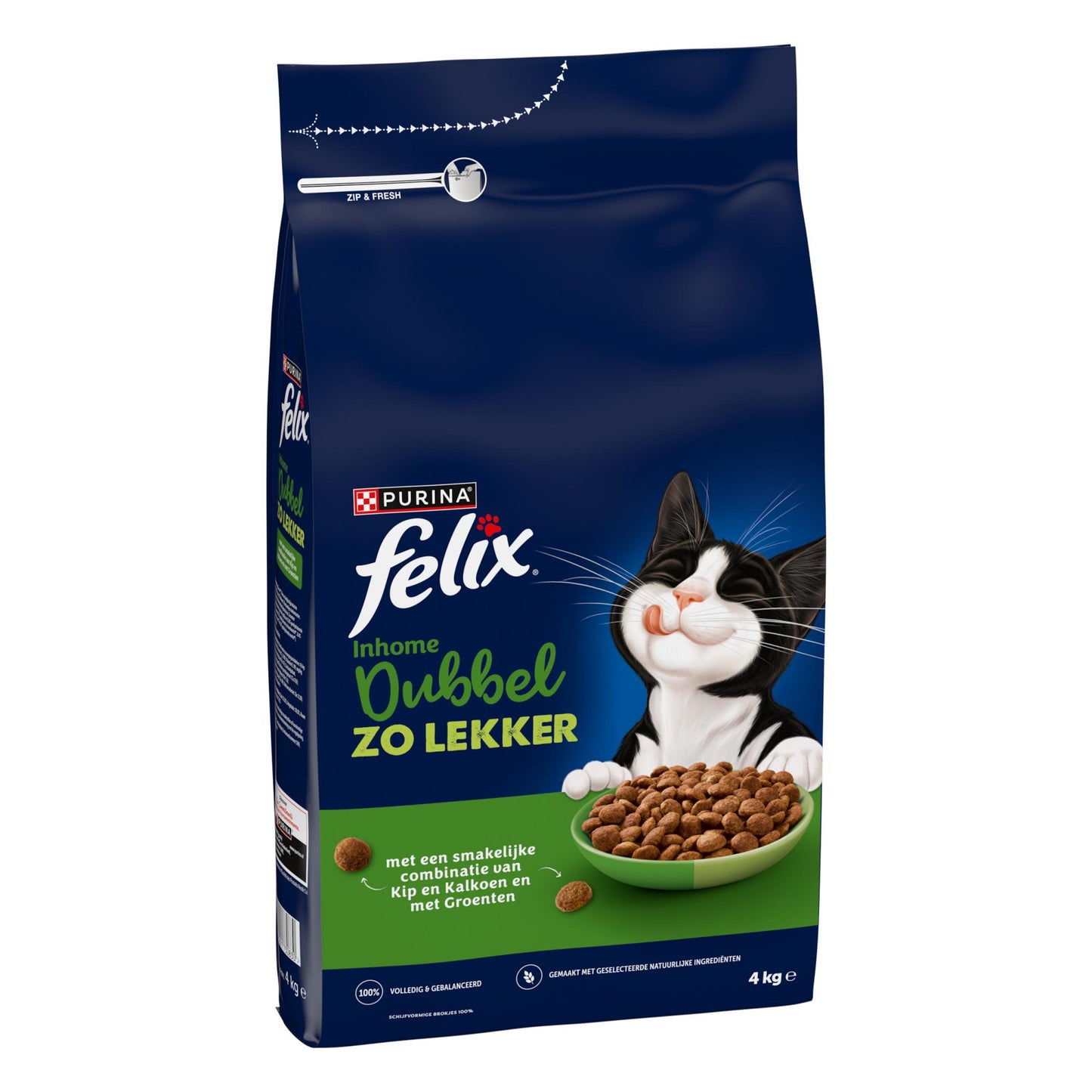 Felix Dubbel Zo Lekker Inhome kip en kalkoen 4kg kattenvoer