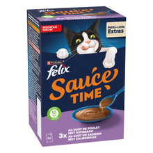 Felix Sauce Time kip en zalm – kattensnack met saus 6x40g
