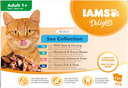 IAMS Delights Maaltijdzakje Adult Vis Selectie Gelei Multipack – Nat Kattenvoer – 12 x 85 g
