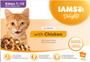 IAMS Delights Maaltijdzakje Kitten Kip Saus Multipack – Nat Kattenvoer – 12 x 85 g