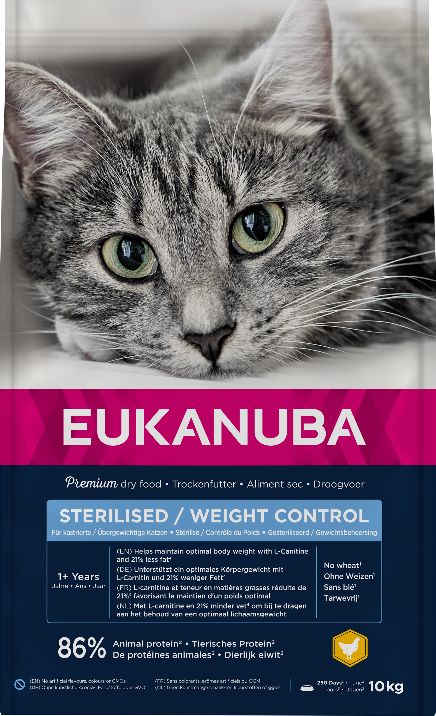 Eukanuba Adult Gesteriliseerd/Gewichtscontrole Kip – Droog Kattenvoer – 10 kg