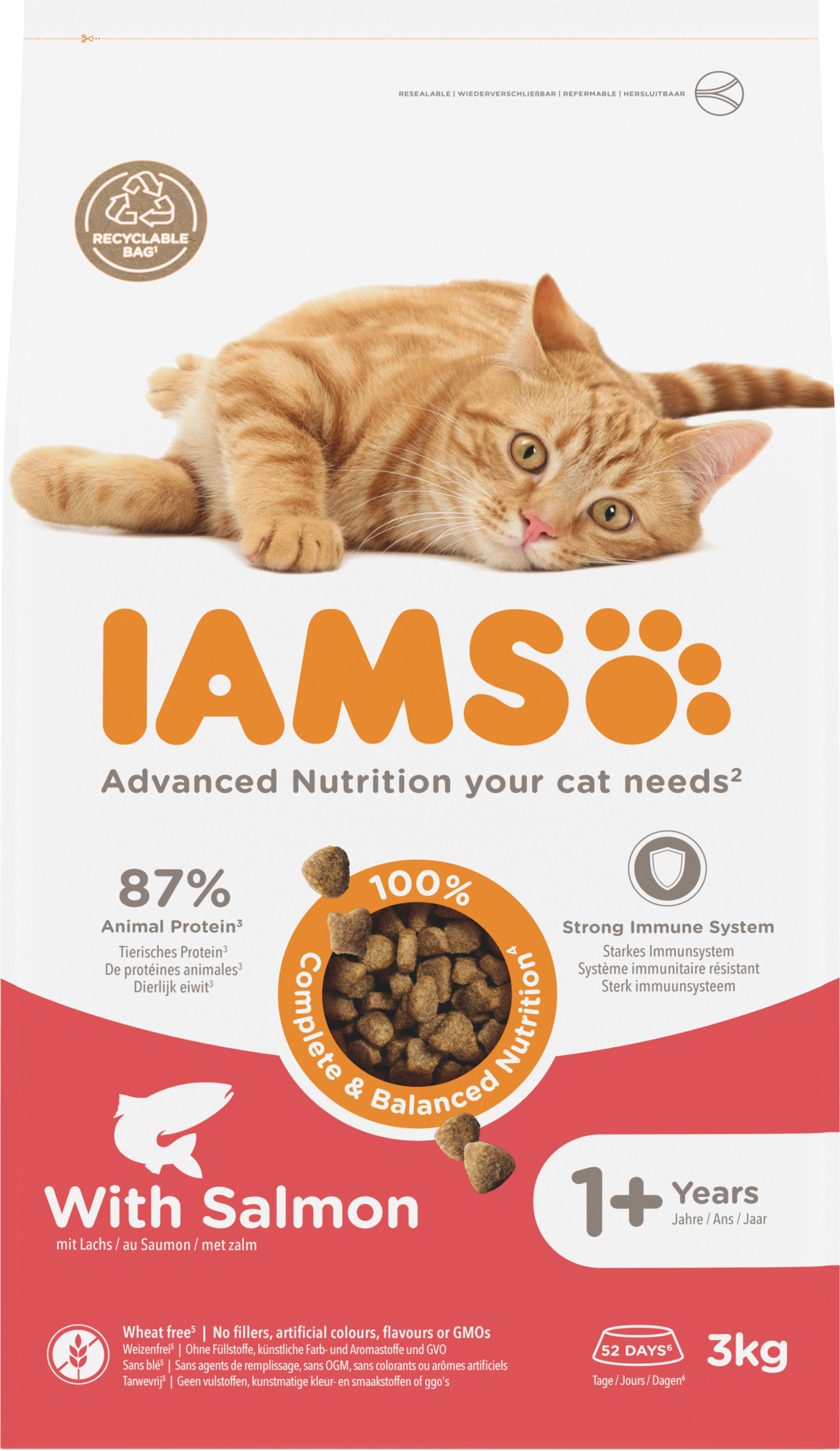 IAMS Adult Zalm – Droog Kattenvoer – 3 kg
