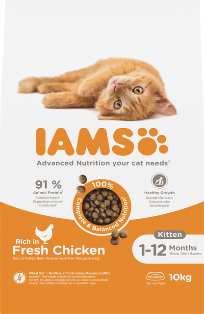IAMS Kitten & Junior Kip droog kattenvoer 10 kg