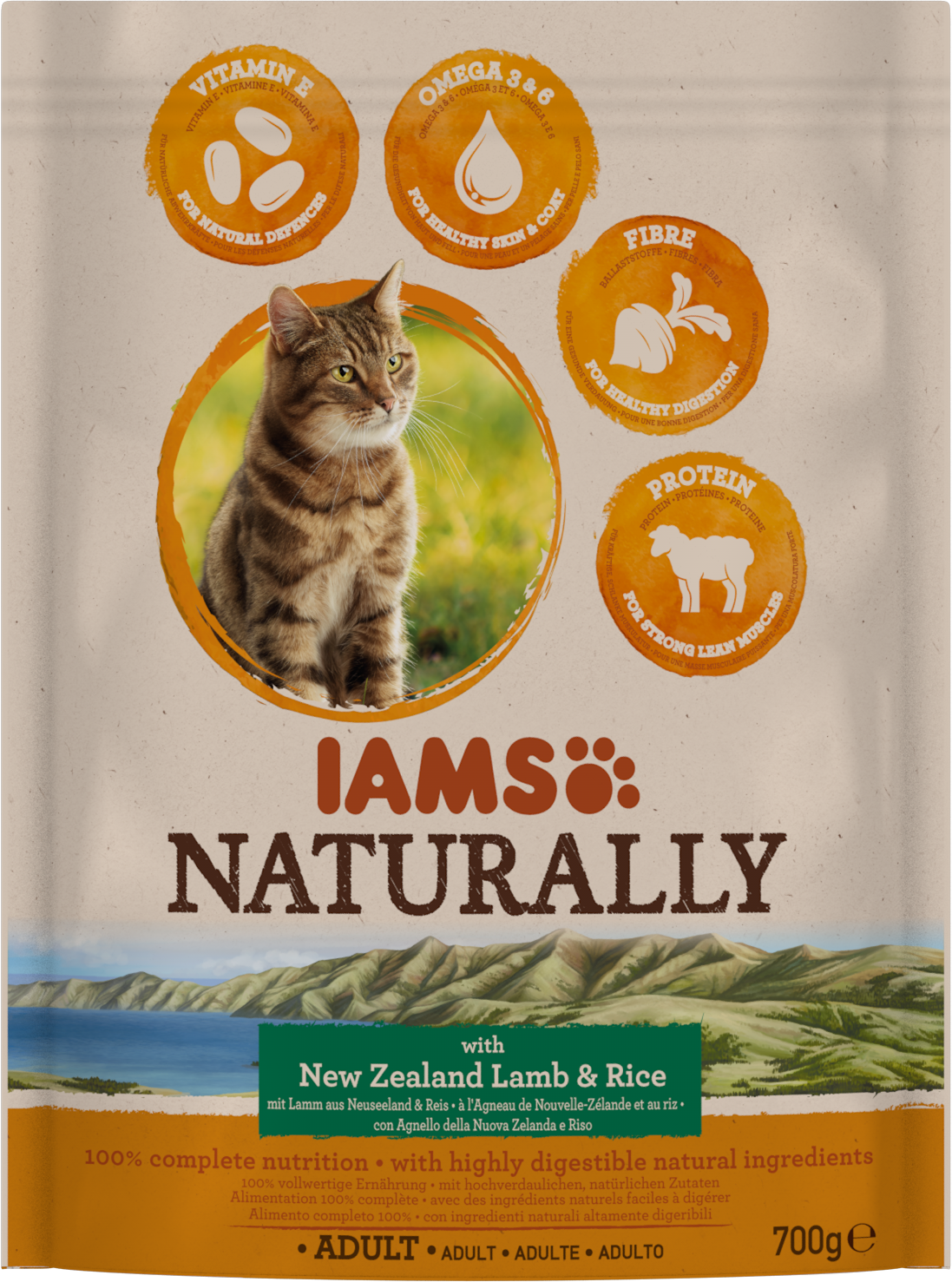 IAMS Naturally Adult Nieuw-Zeelands Lam & Rijst – Droog Kattenvoer – 700 g