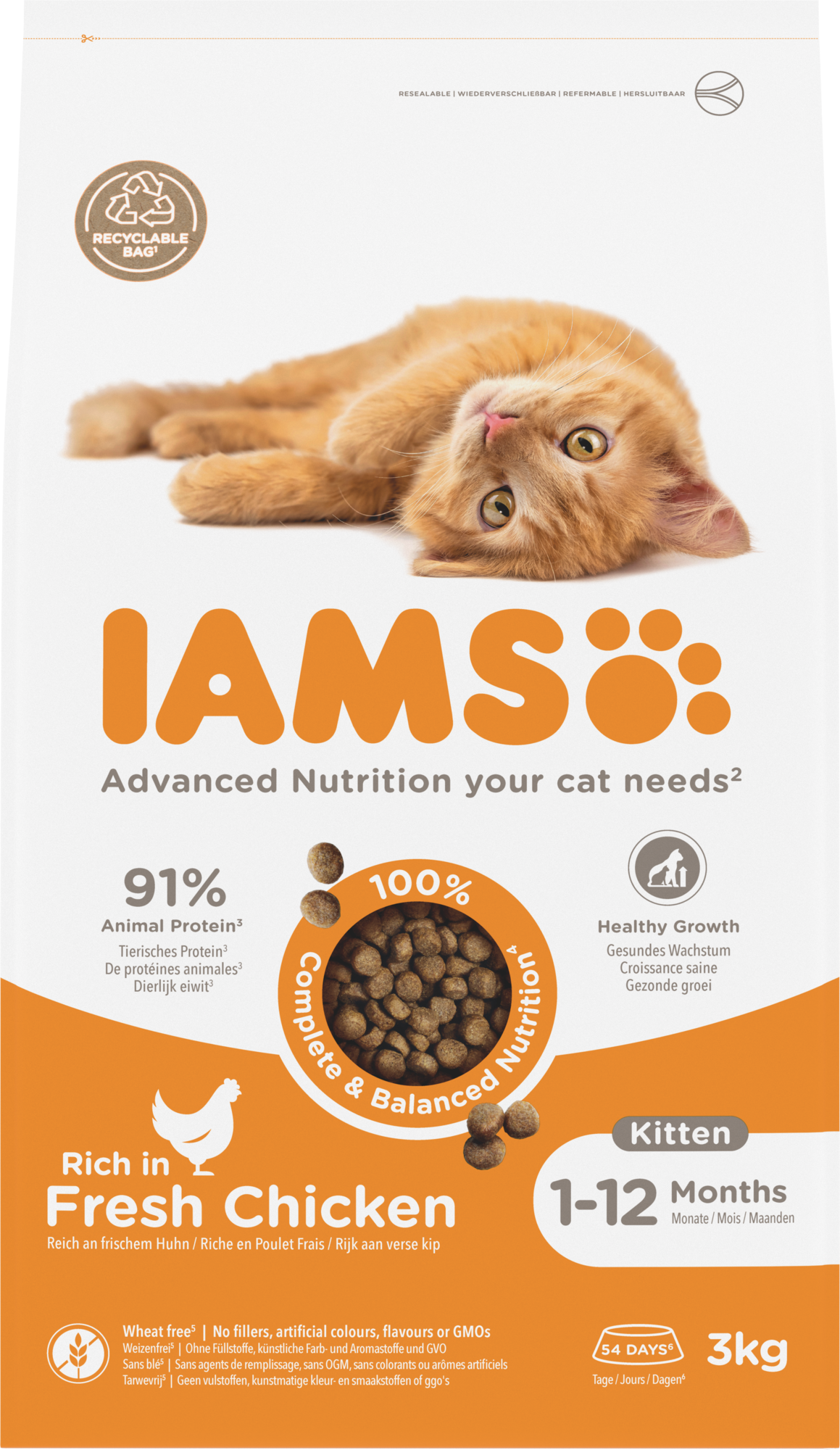 IAMS Kitten & Junior Kip – Droog Kattenvoer – 3 kg