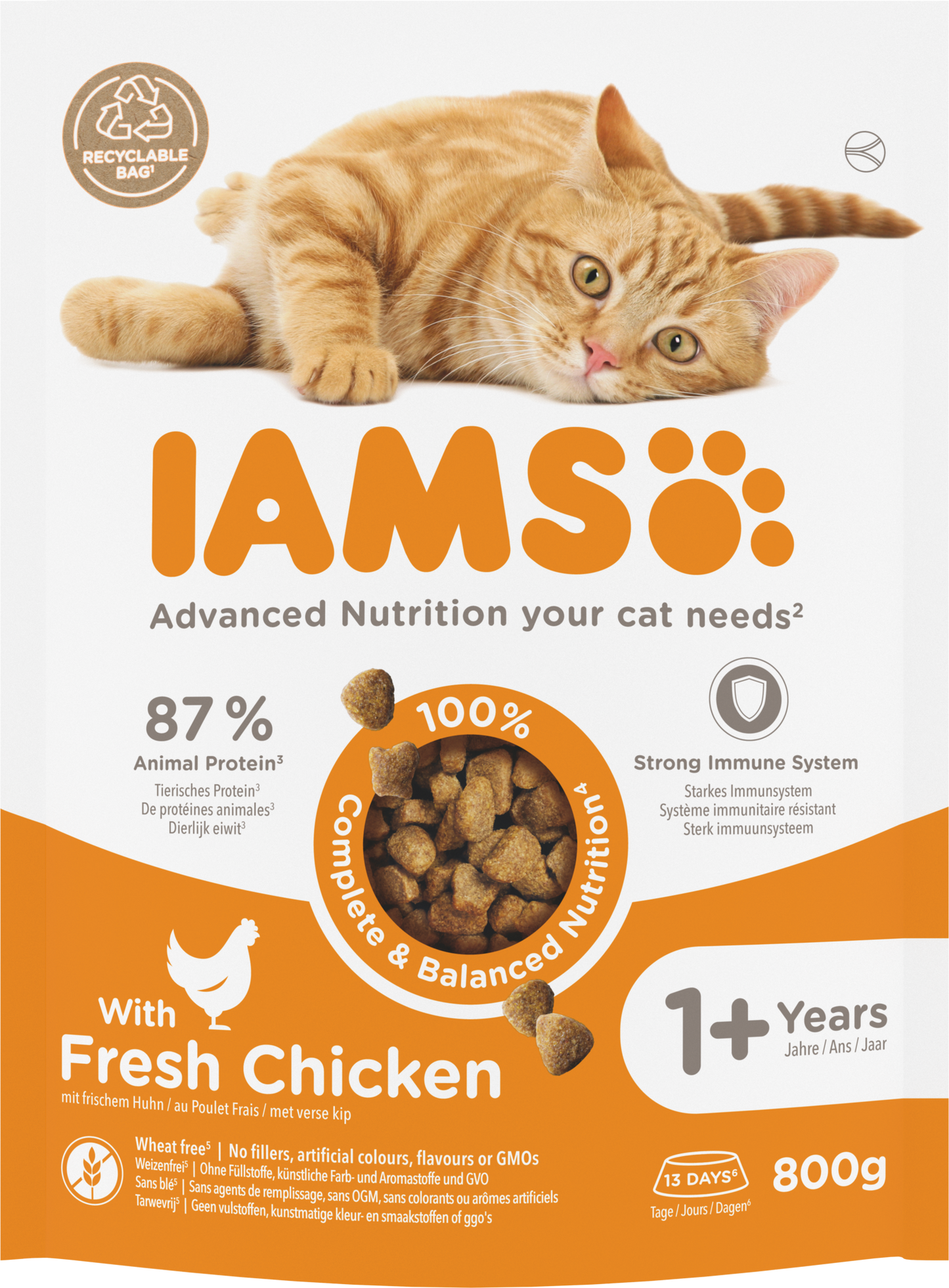 IAMS Adult Kip – Droog Kattenvoer – 800 g