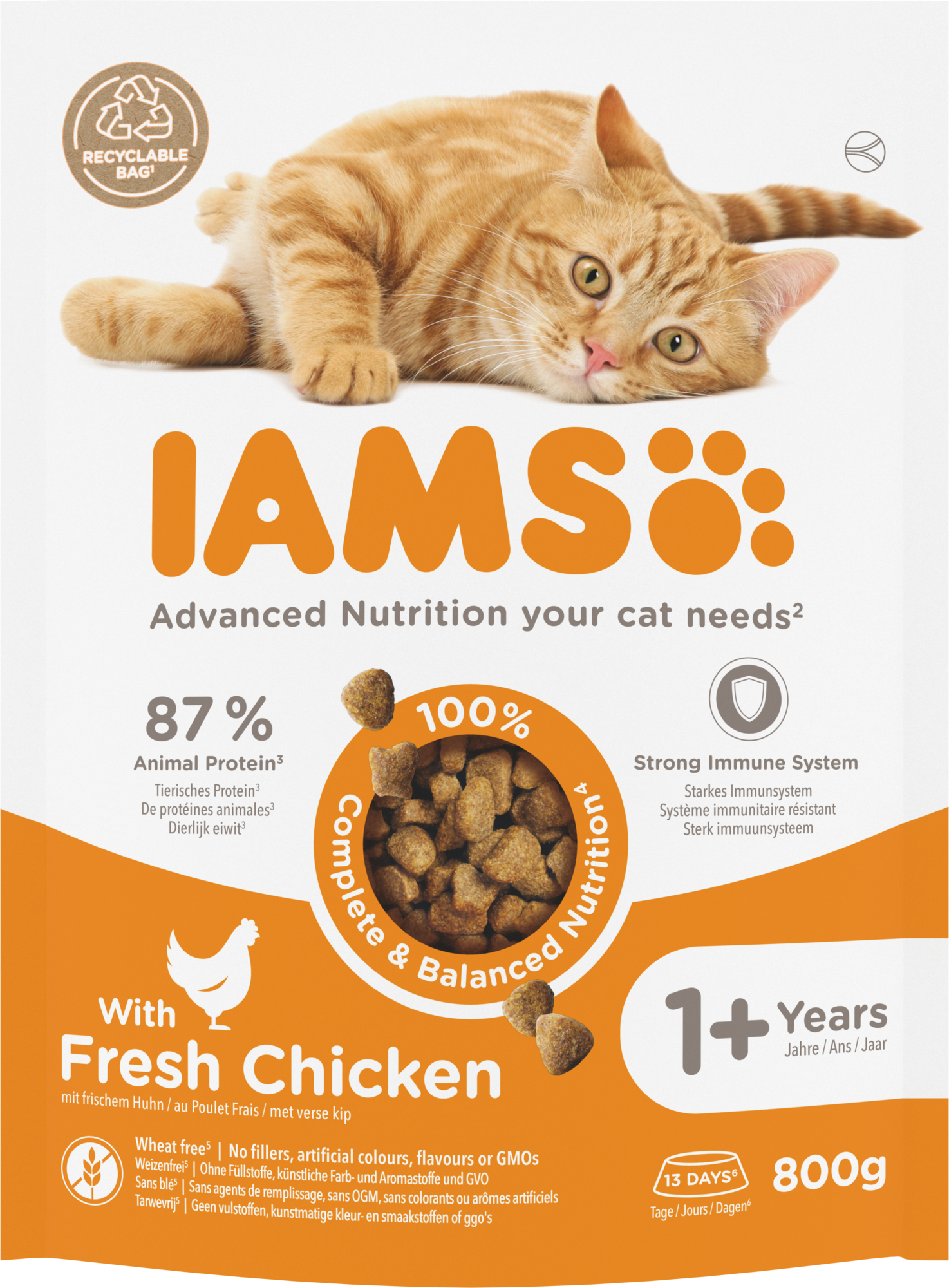 IAMS Adult Kip – Droog Kattenvoer – 800 g