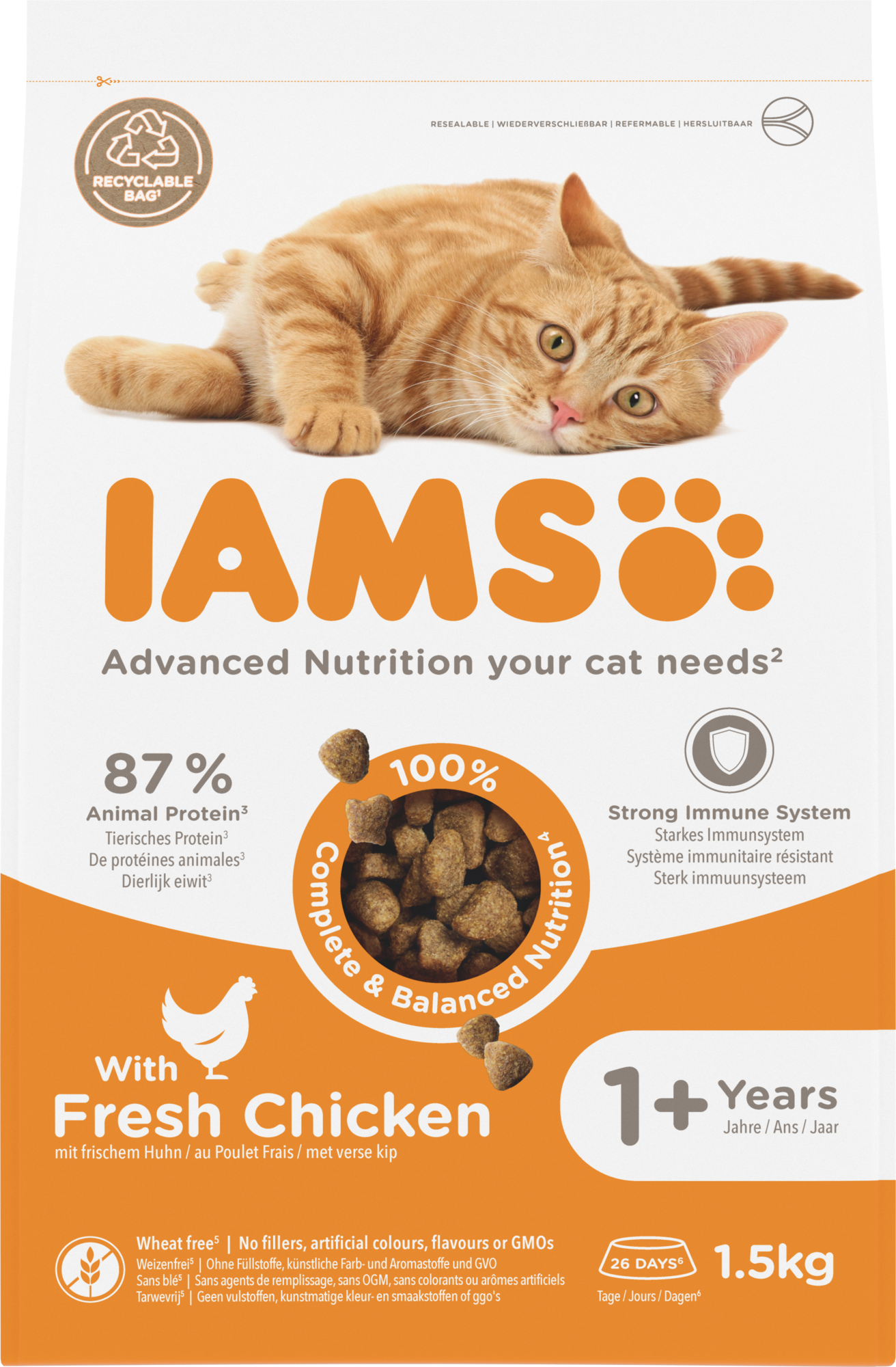 IAMS Adult Kip – Droog Kattenvoer – 1,5 kg