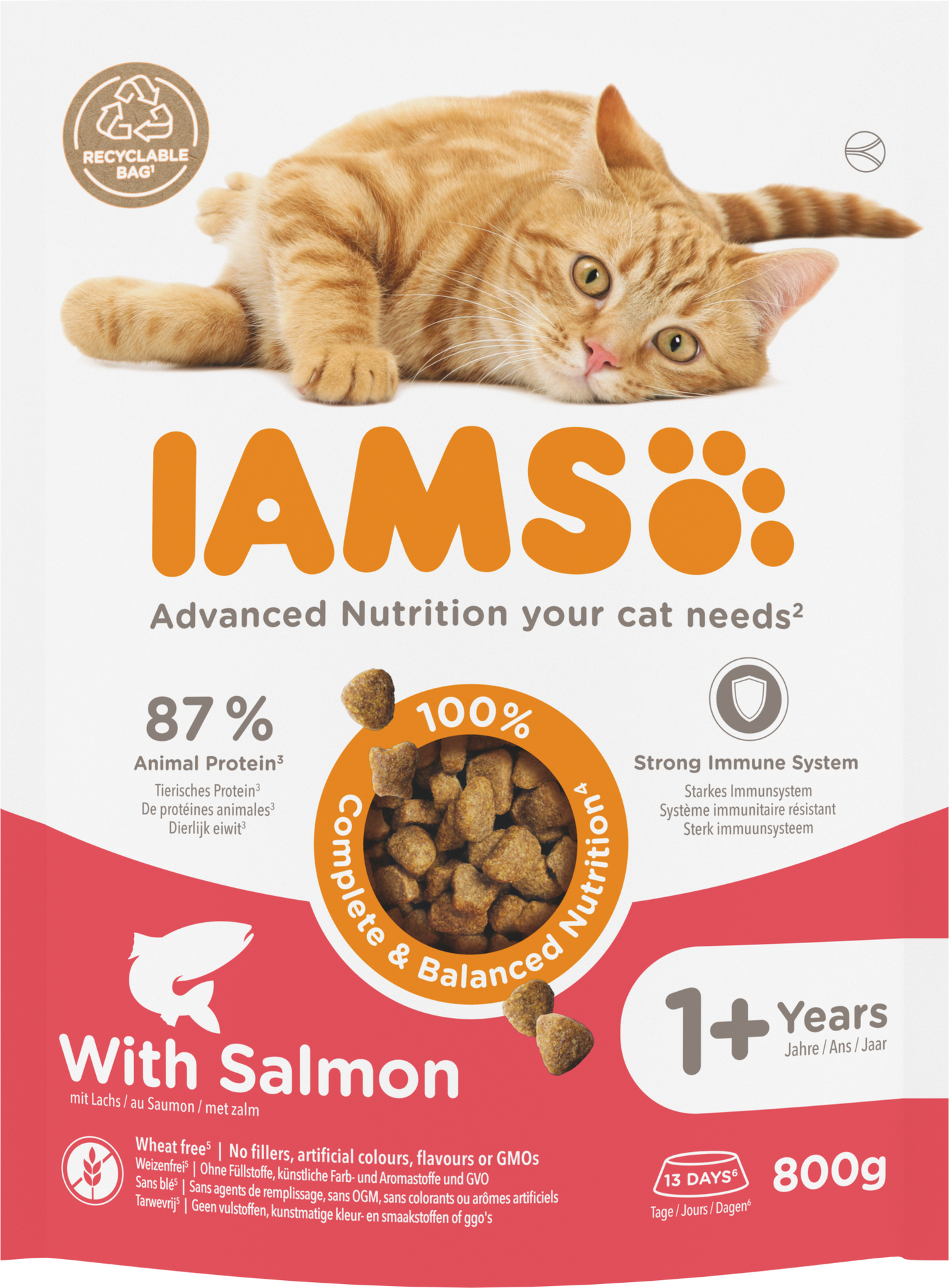 IAMS Adult Zalm – Droog Kattenvoer – 800 g