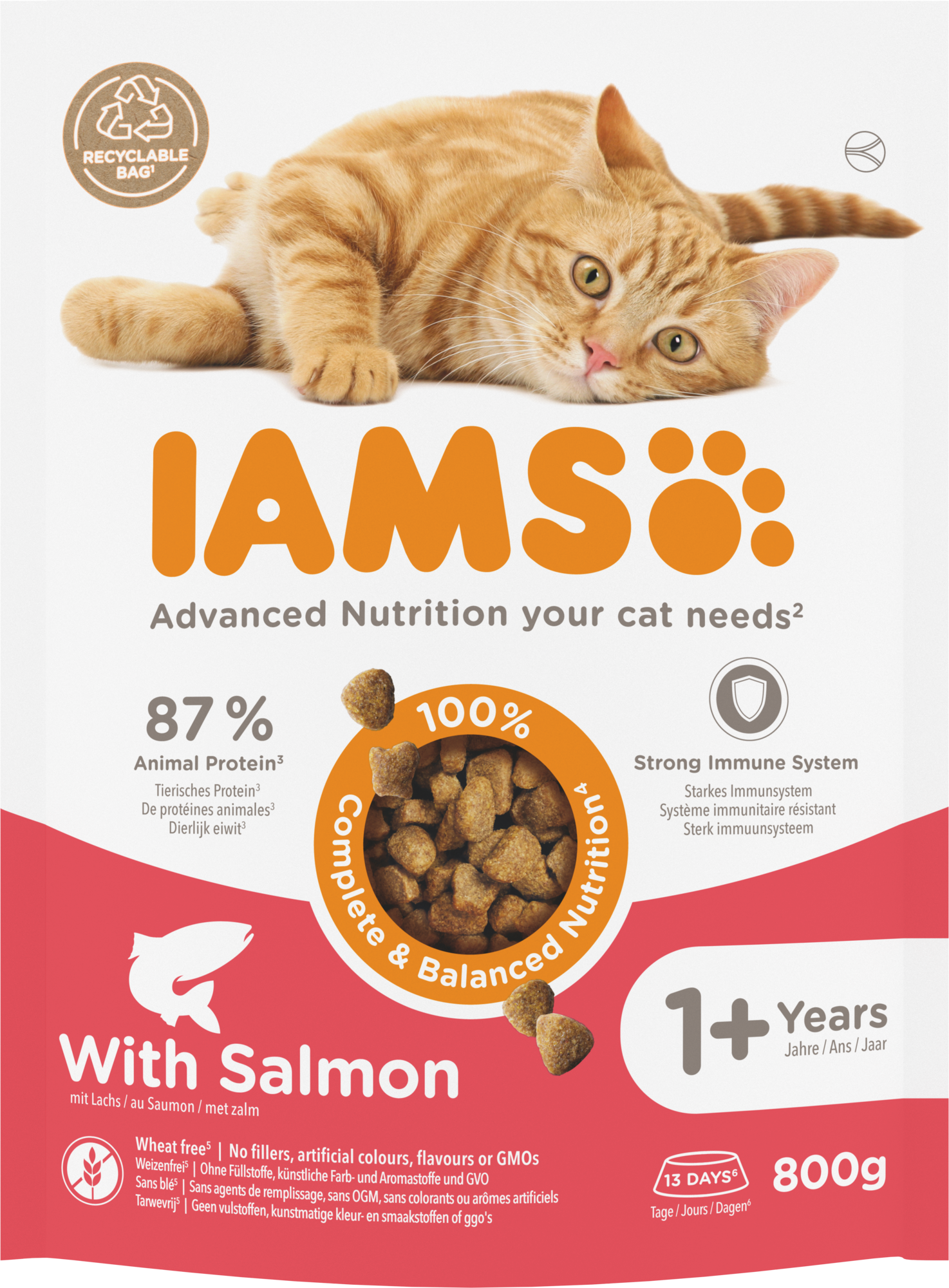 IAMS Adult Zalm – Droog Kattenvoer – 800 g